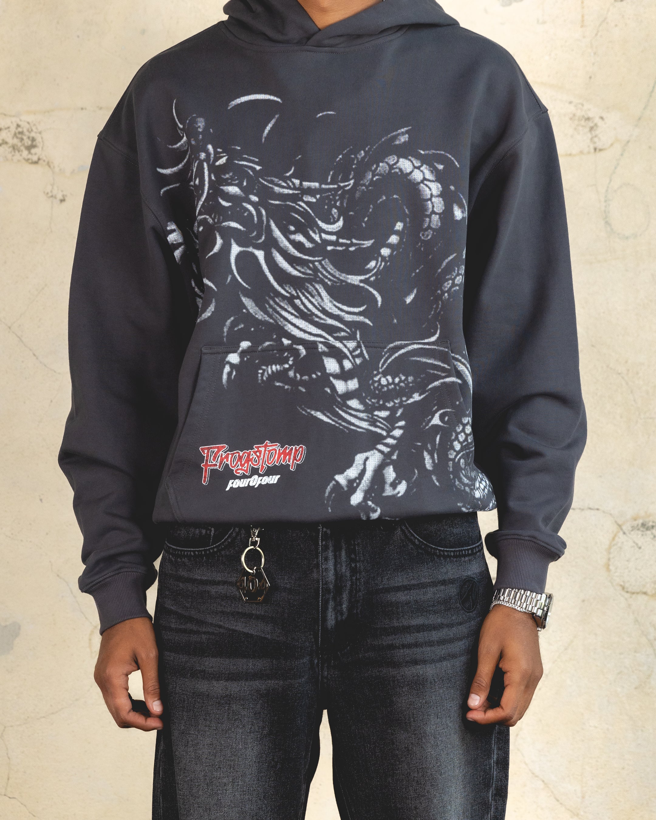 404 Dragon Hoodie Charcoal - Image 4