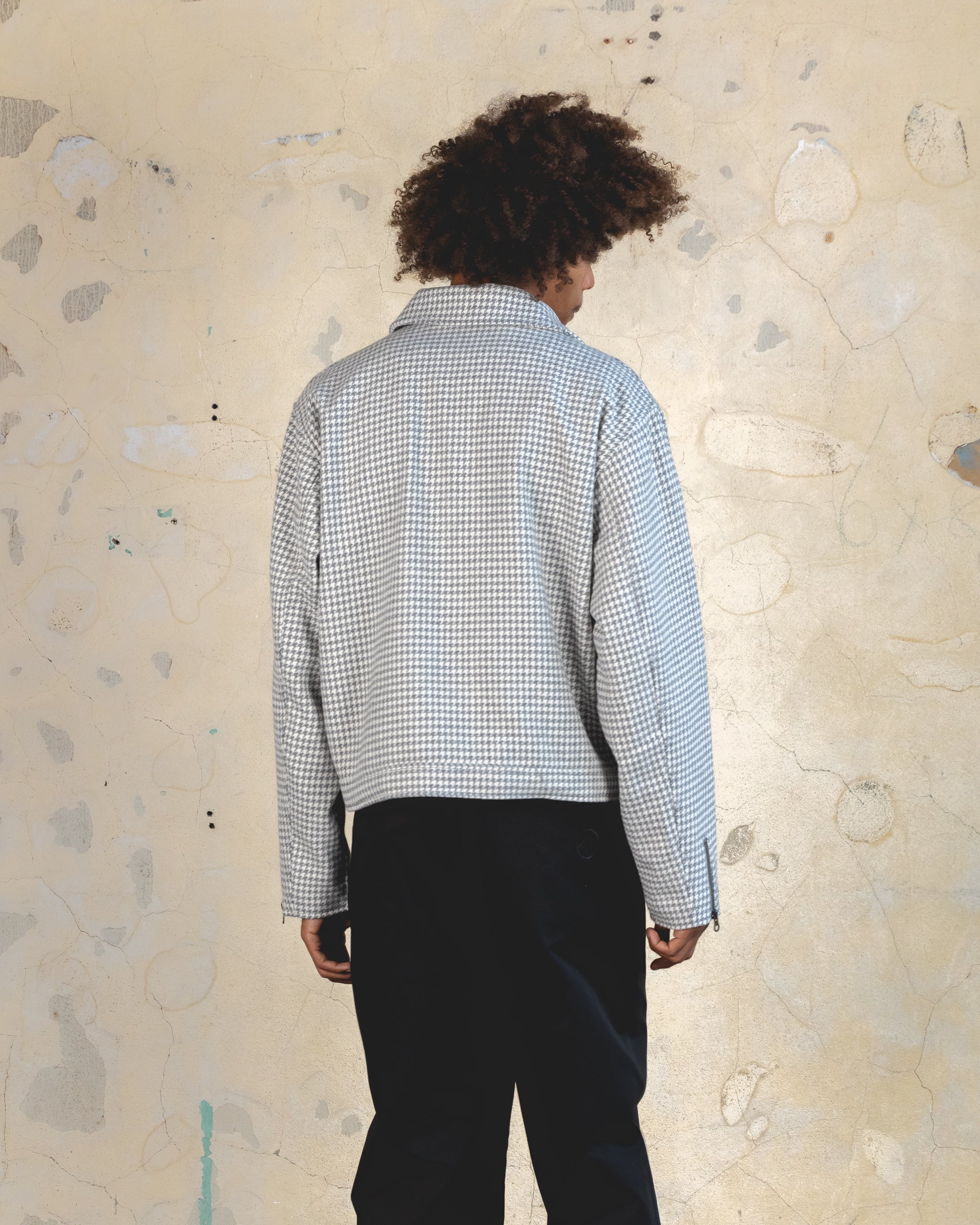 404 Studio Cropped Jacket Grey/White - Image 4