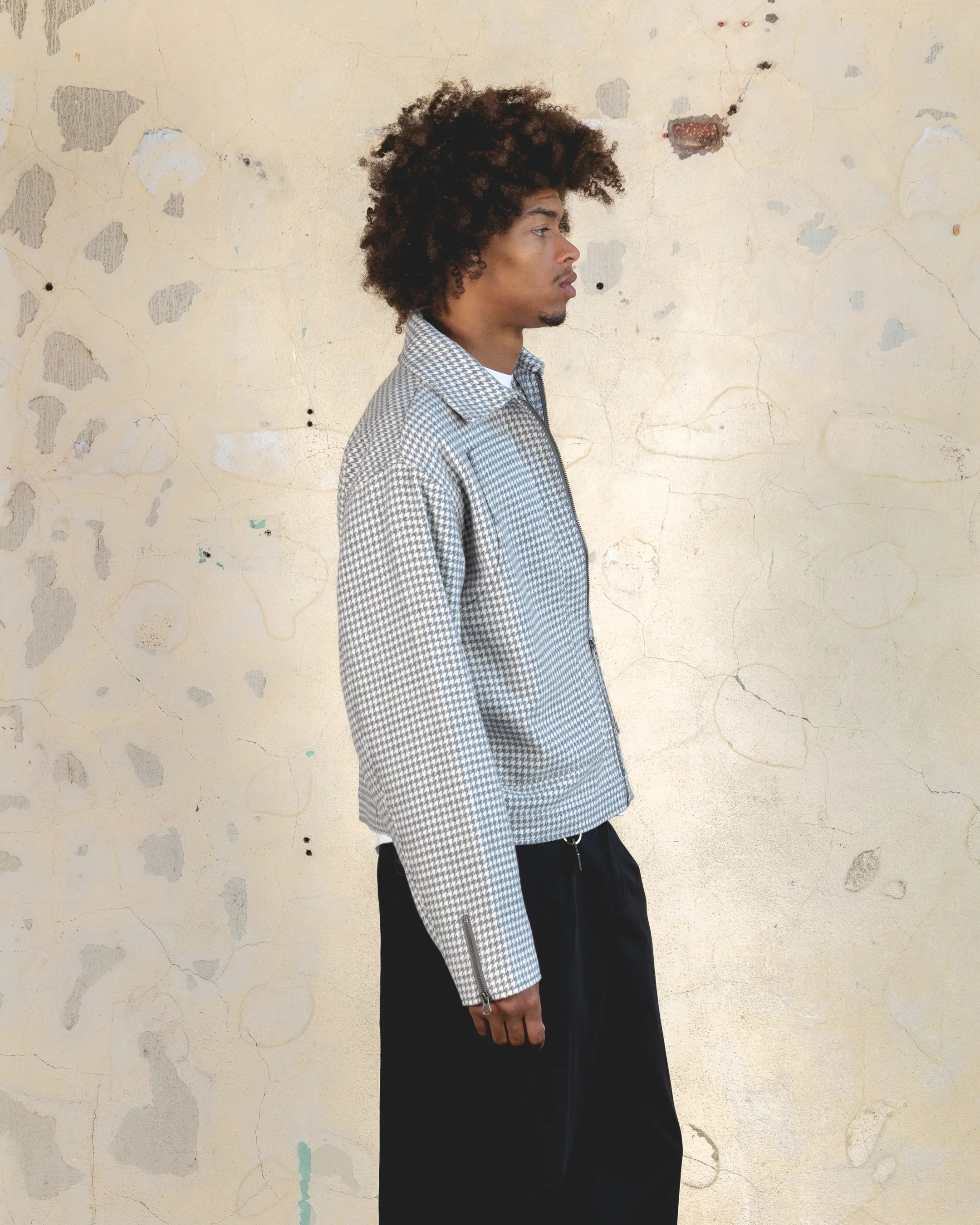 404 Studio Cropped Jacket Grey/White - Image 5
