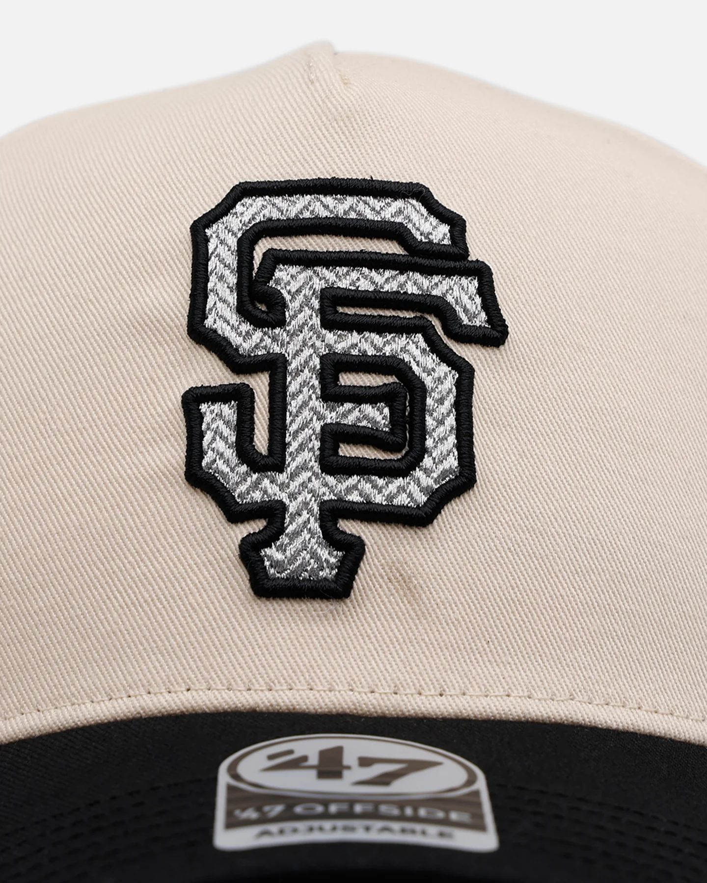 47 Brand San Francisco Giants 'Herringbone' 47 Offside Snapback Natural/Black - Image 5