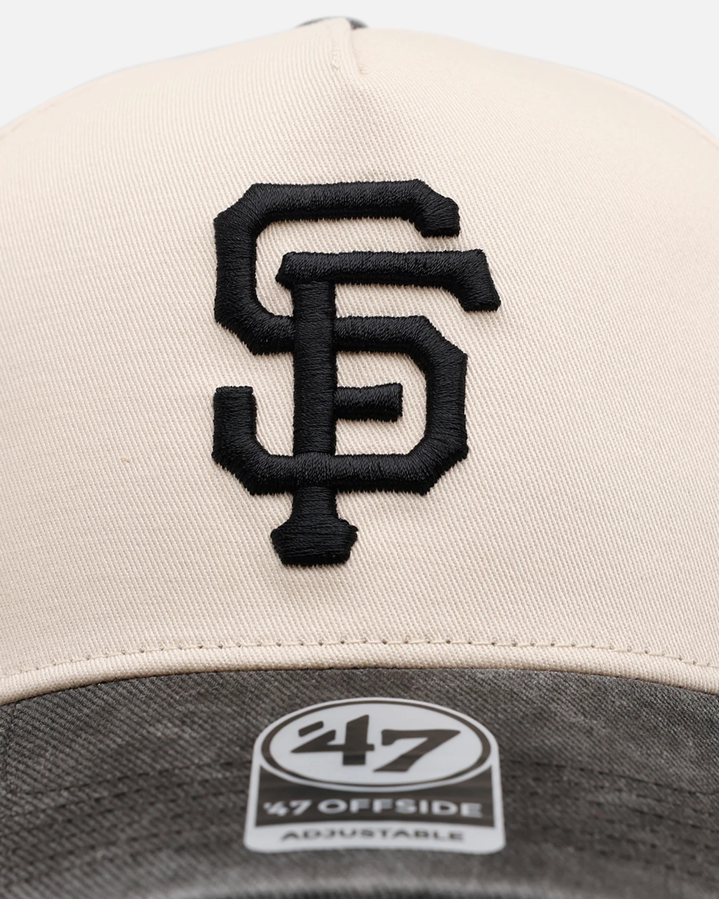 47 Brand San Francisco Giants 'Washed Black Visor' 47 Offside Snapback Natural - Image 5