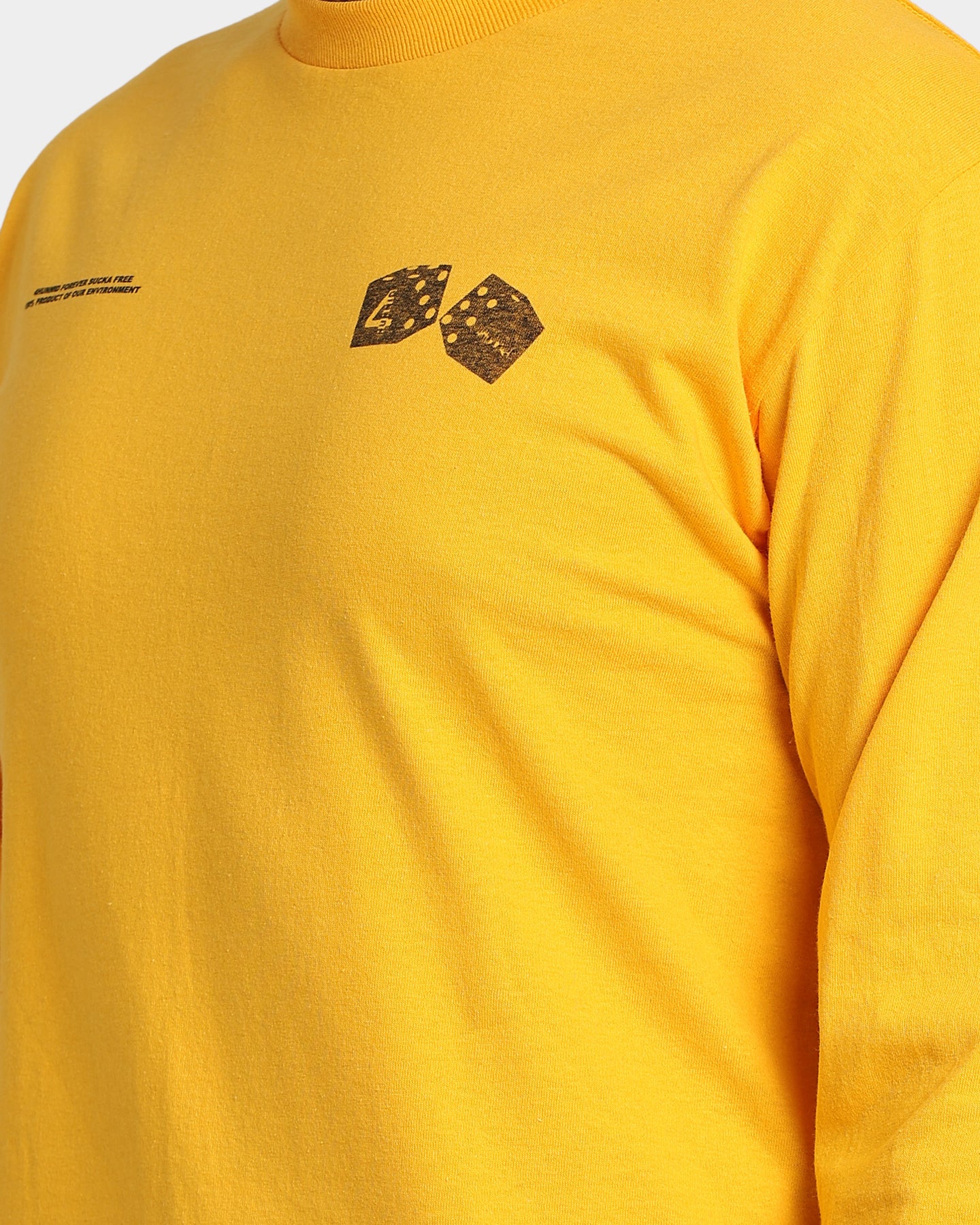 4HUNNID Roll The Dice Long Sleeve T-Shirt Mustard - Image 3
