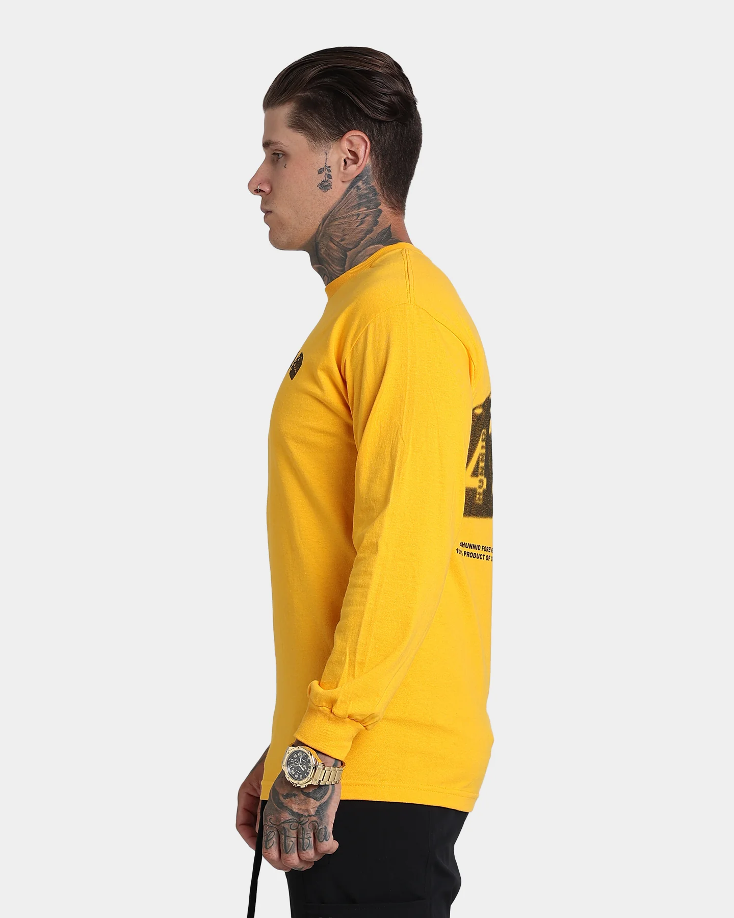 4HUNNID Roll The Dice Long Sleeve T-Shirt Mustard - Image 6