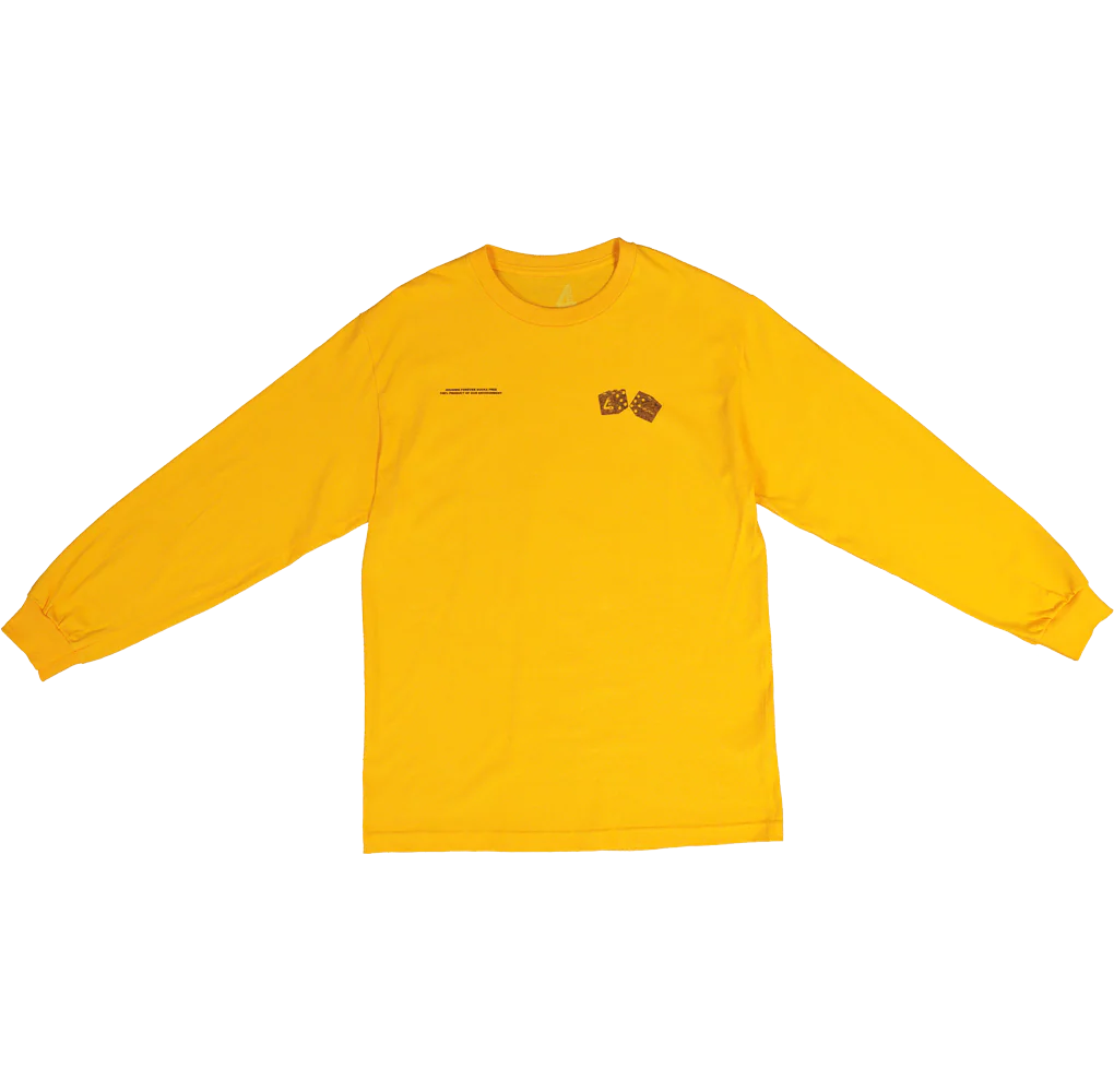 4HUNNID Roll The Dice Long Sleeve T-Shirt Mustard - Image 7