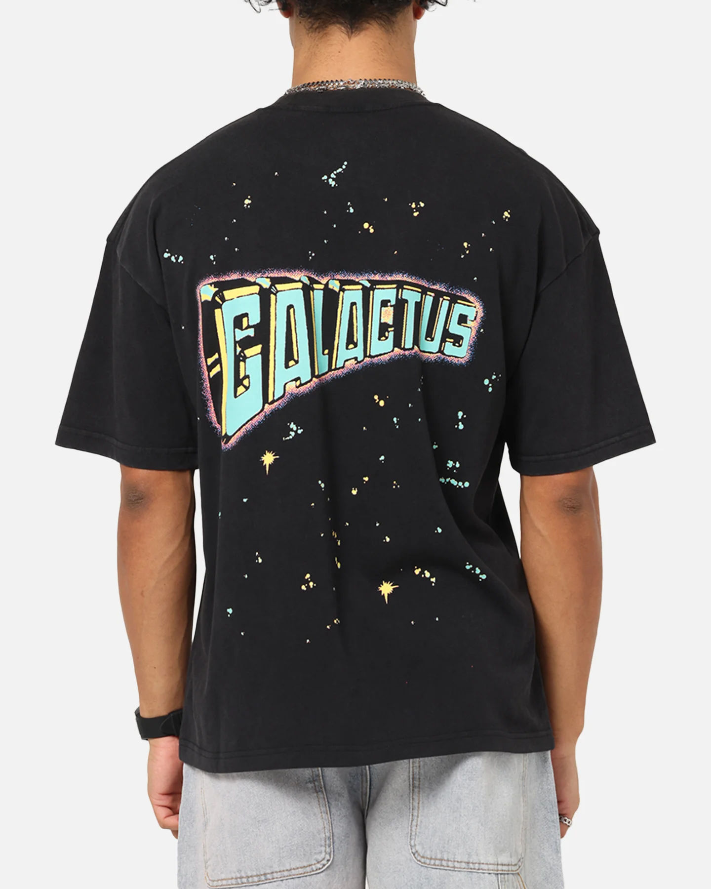 73Studio Marvel Fantastic Four Galactus Universe T-Shirt Black Acidwash - Image 2