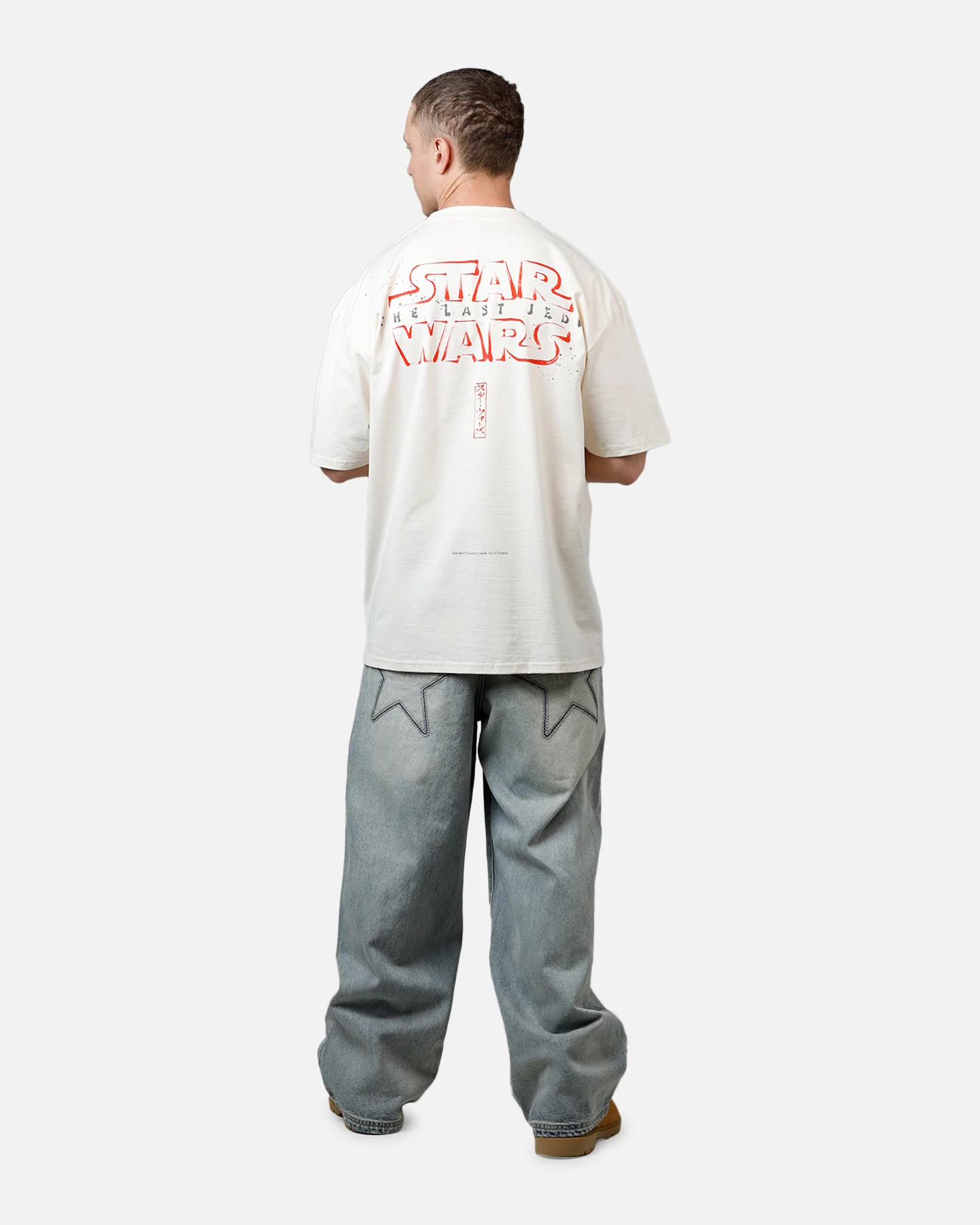 73Studio Star Wars Takumi Last Jedi Vintage T-Shirt Off White - Image 6