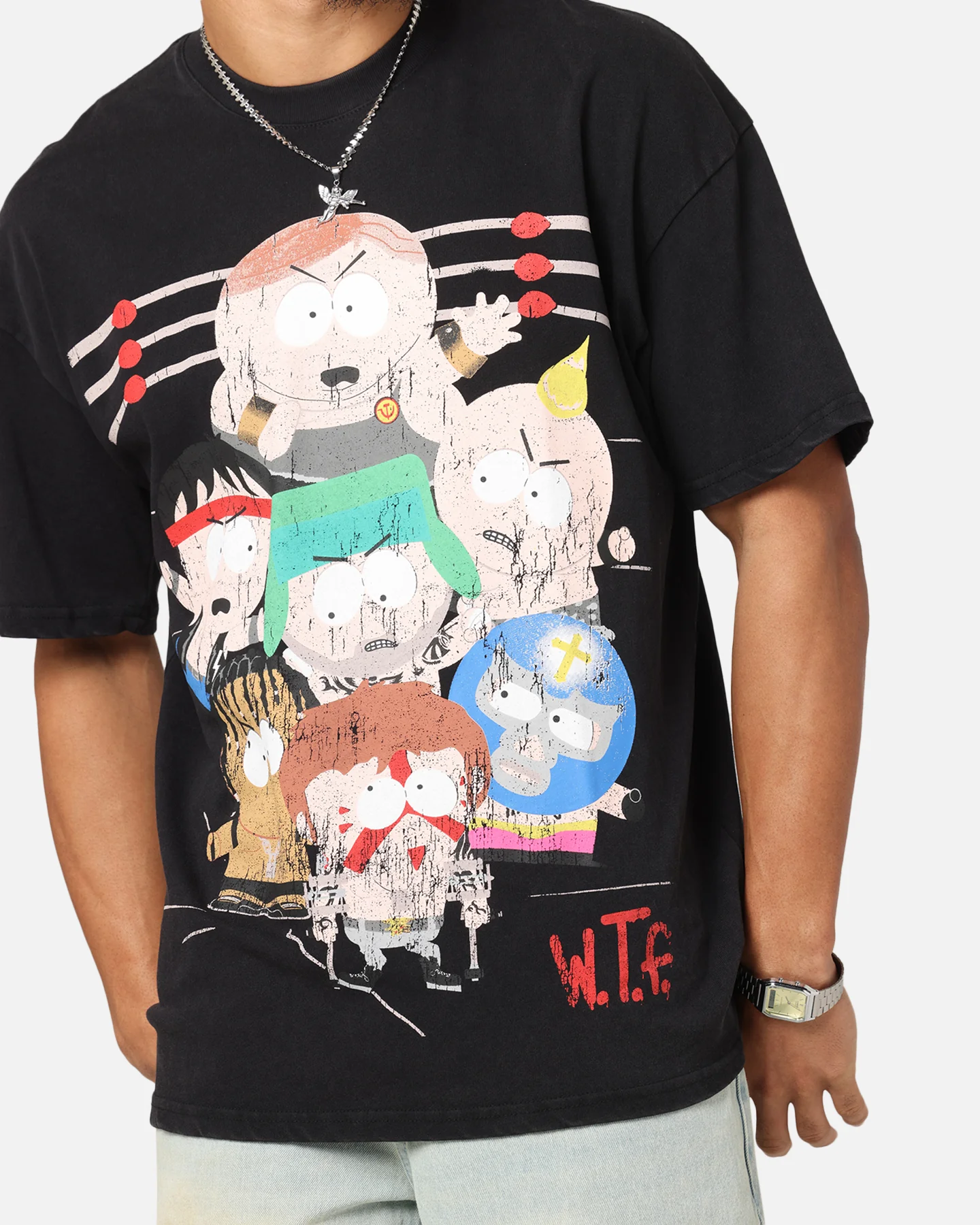 73Studio X South Park WTF Vintage T-Shirt Black Acidwash - Image 7