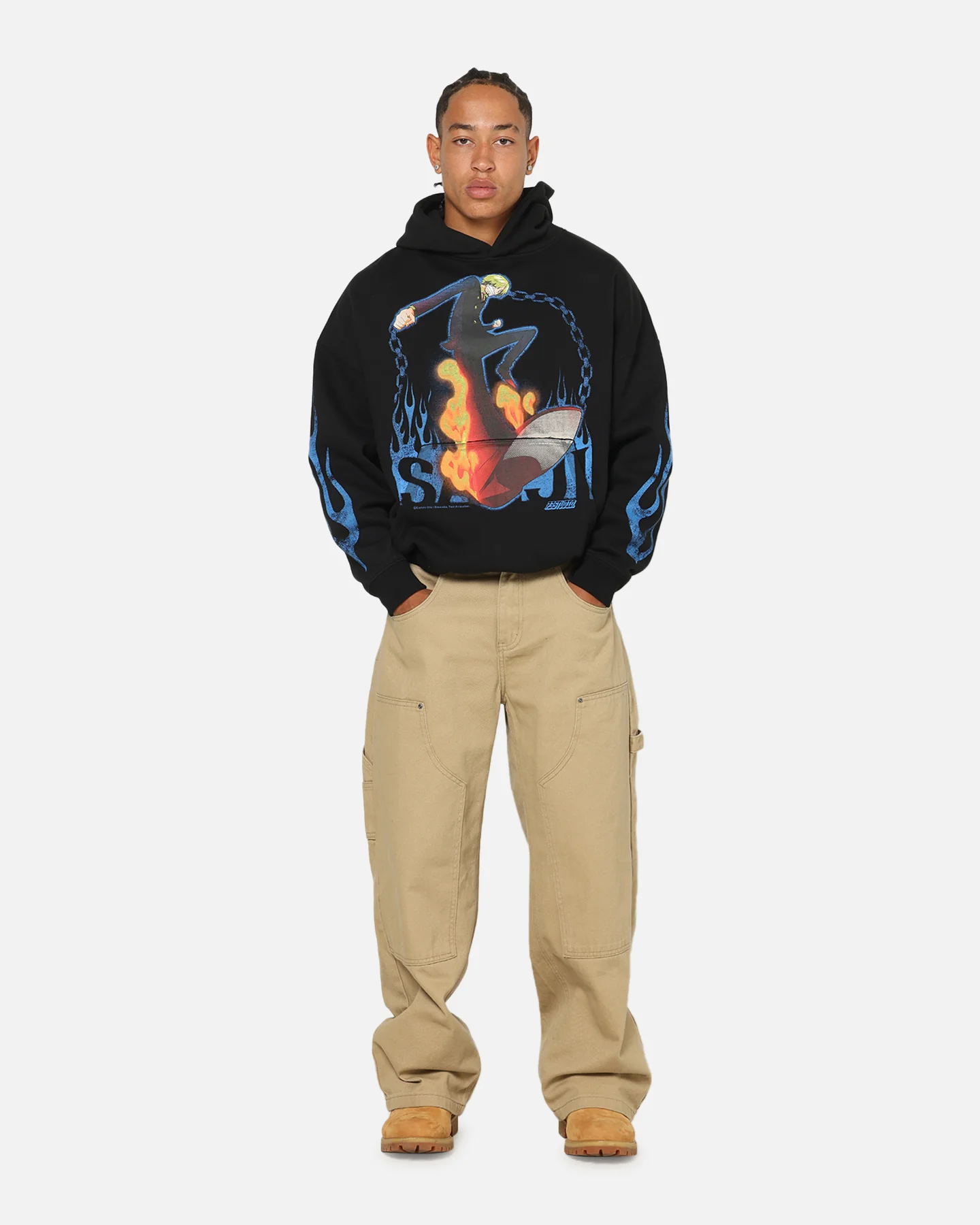 73Studio X One Piece Sanji Premium Hoodie Black - Image 3