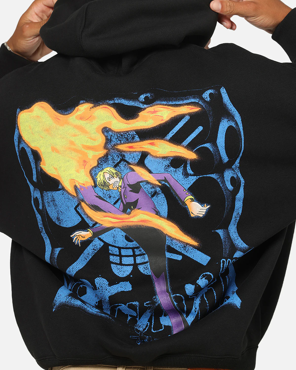 73Studio X One Piece Sanji Premium Hoodie Black - Image 7