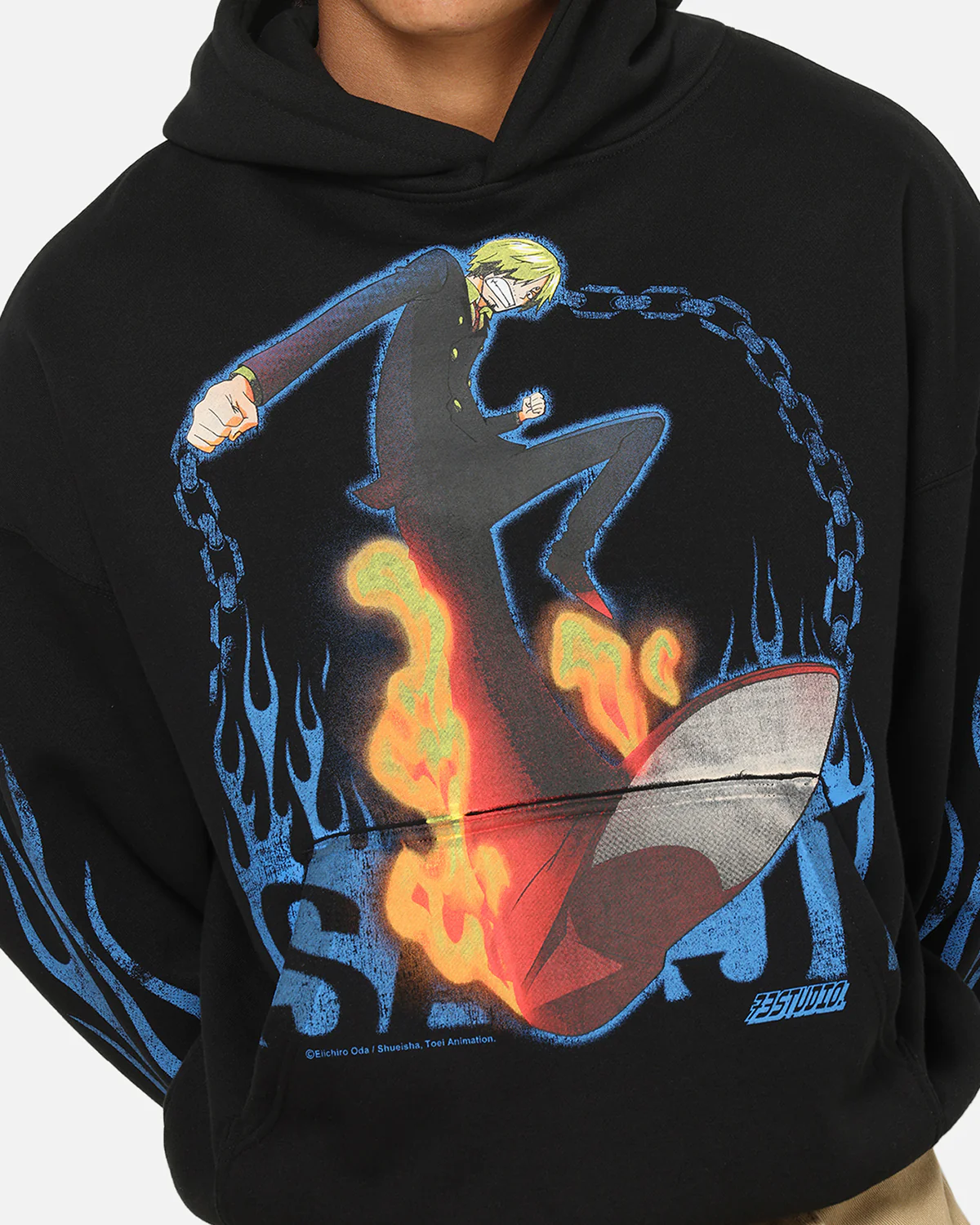73Studio X One Piece Sanji Premium Hoodie Black - Image 8