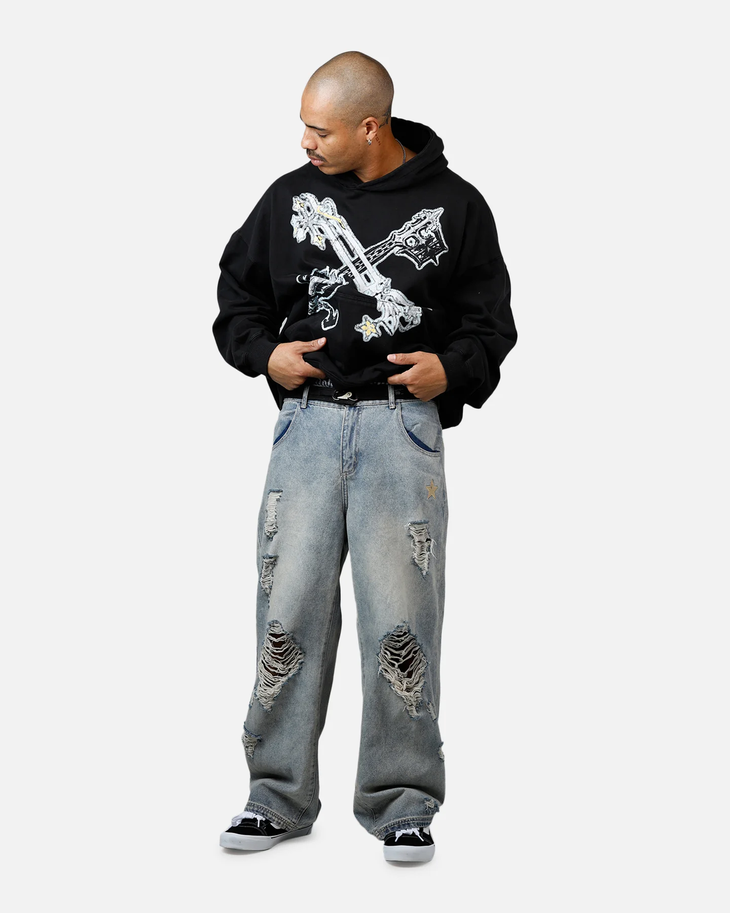 73Studio Disney Kingdom Hearts Roxas Premium Hoodie Black - Image 3