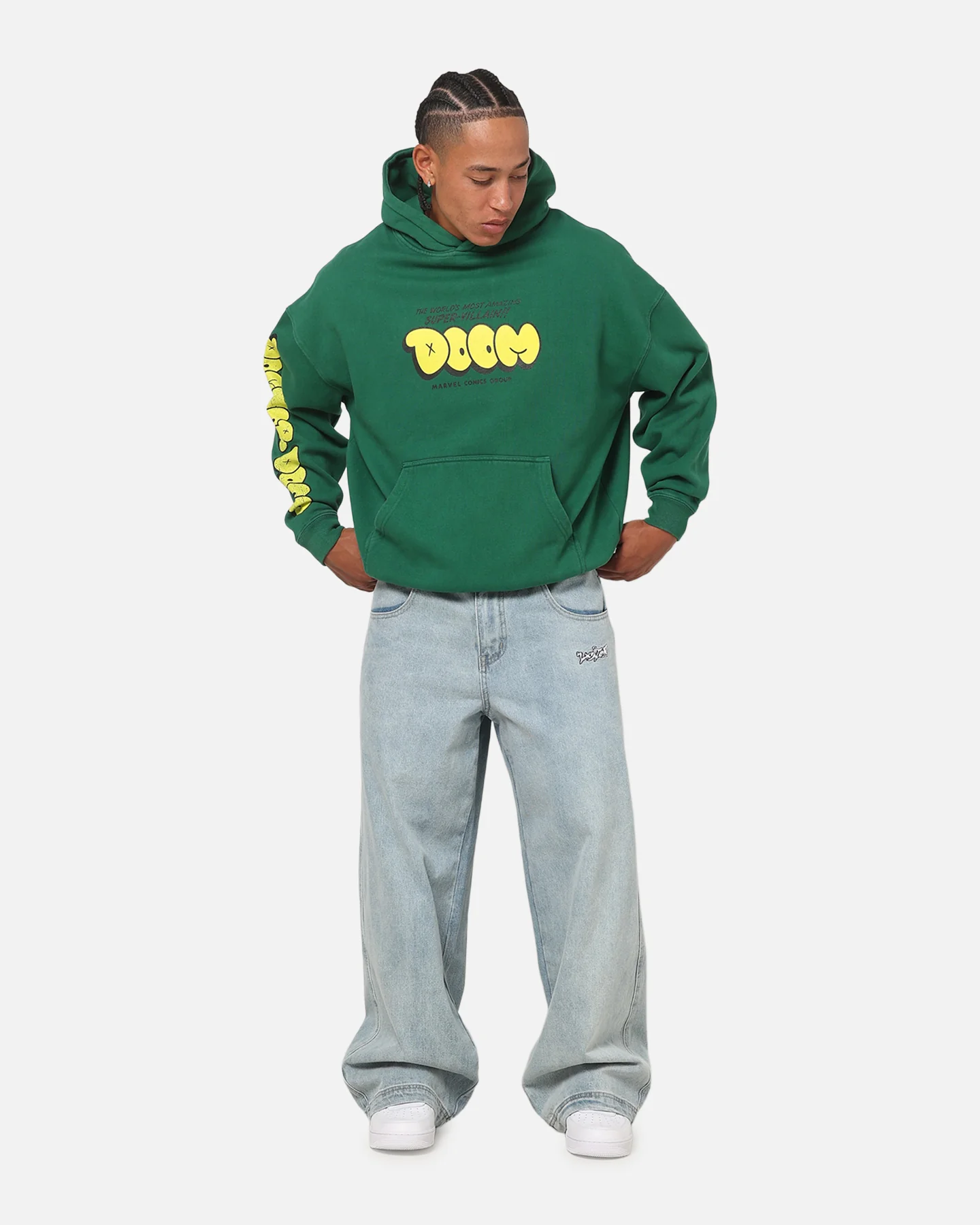 73Studio Marvel Fantastic Four Doctor Doom Villain Hoodie Forest Green - Image 4