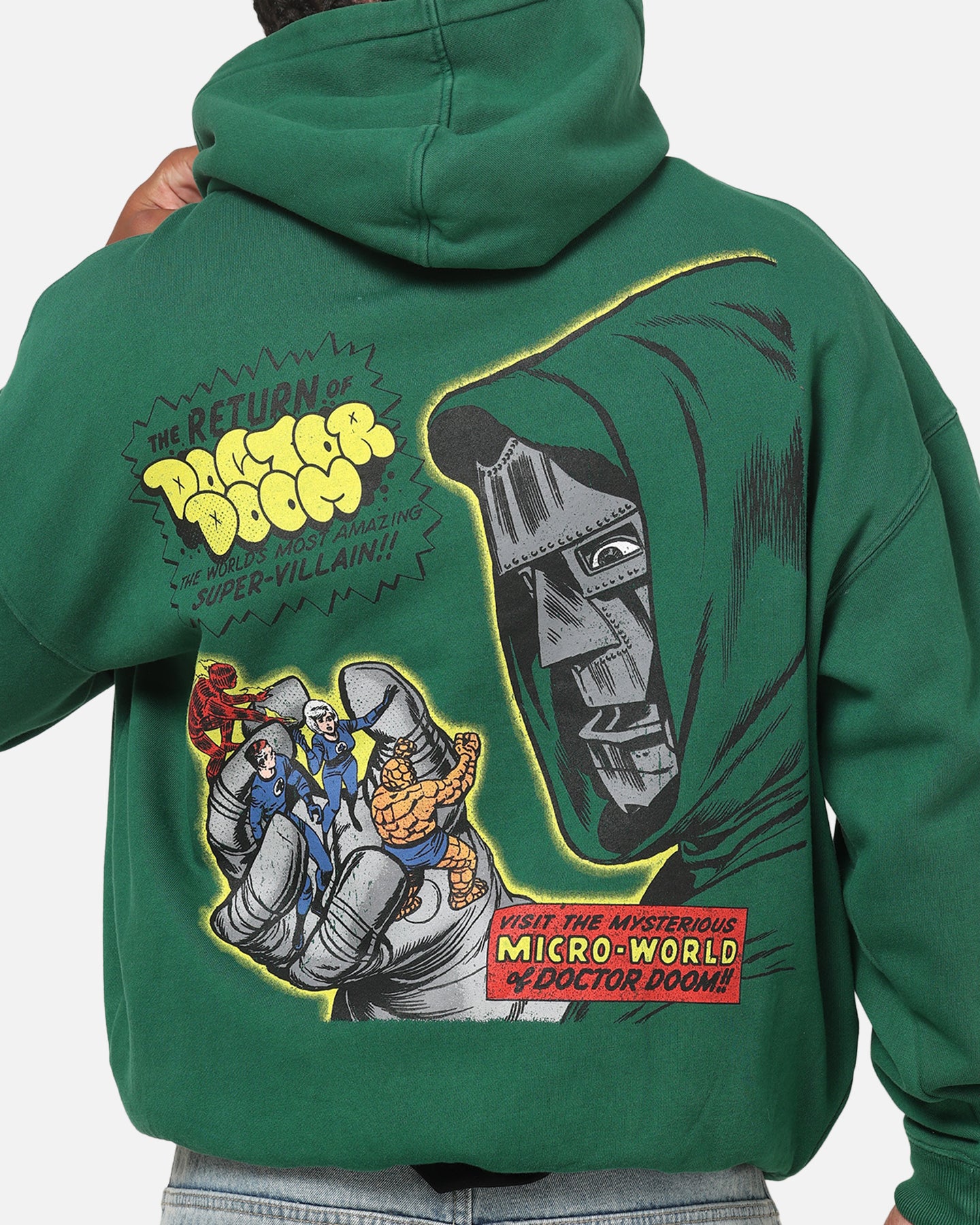 73Studio Marvel Fantastic Four Doctor Doom Villain Hoodie Forest Green - Image 7
