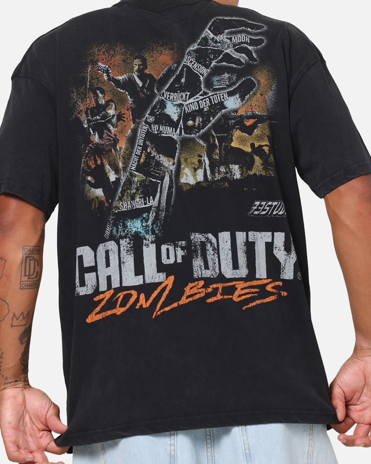 73Studio X Call Of Duty Zombies Classics T-Shirt Black Wash - Image 7
