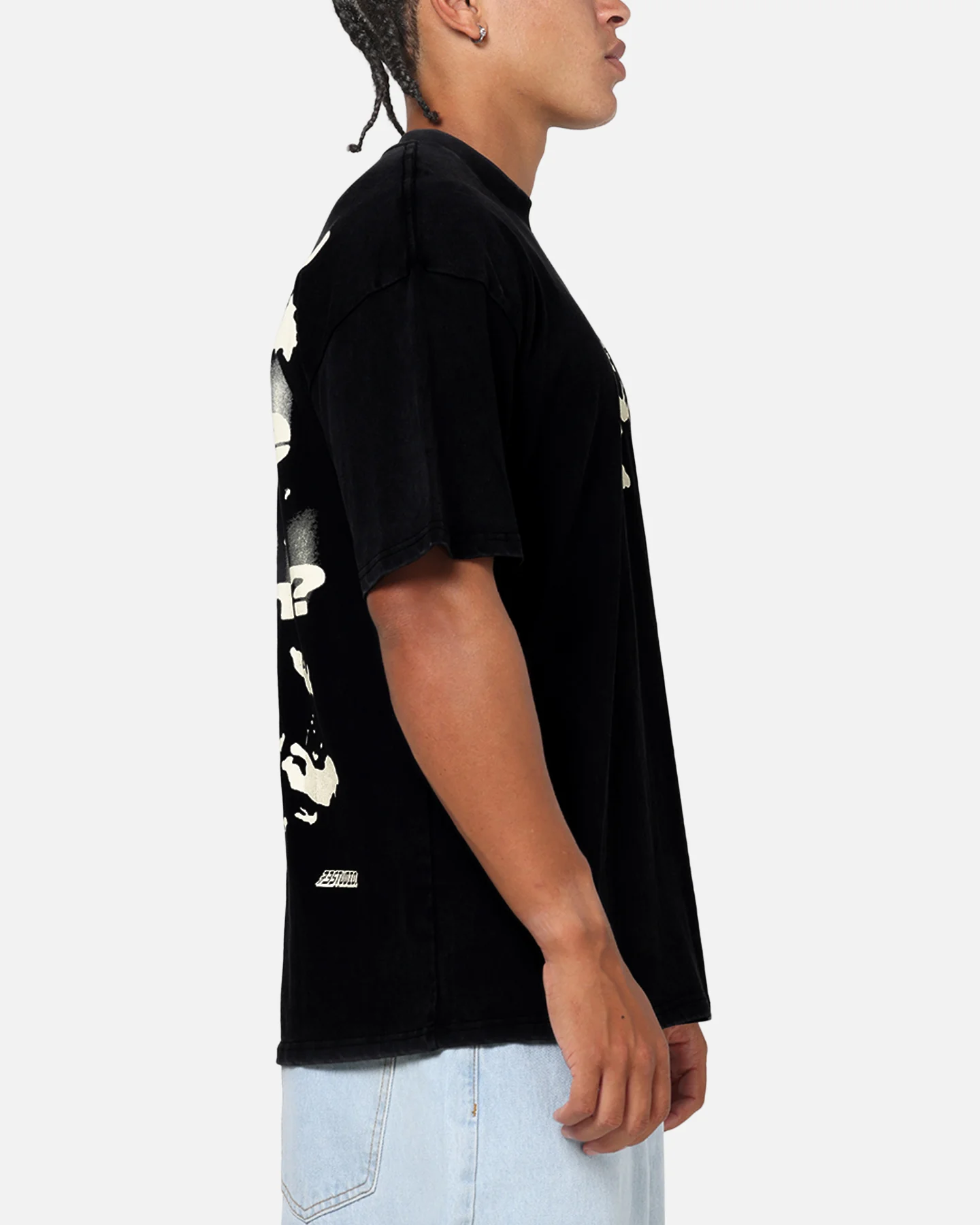 73Studio X Fortnite Where We Droppin T-Shirt Black Acidwash - Image 5