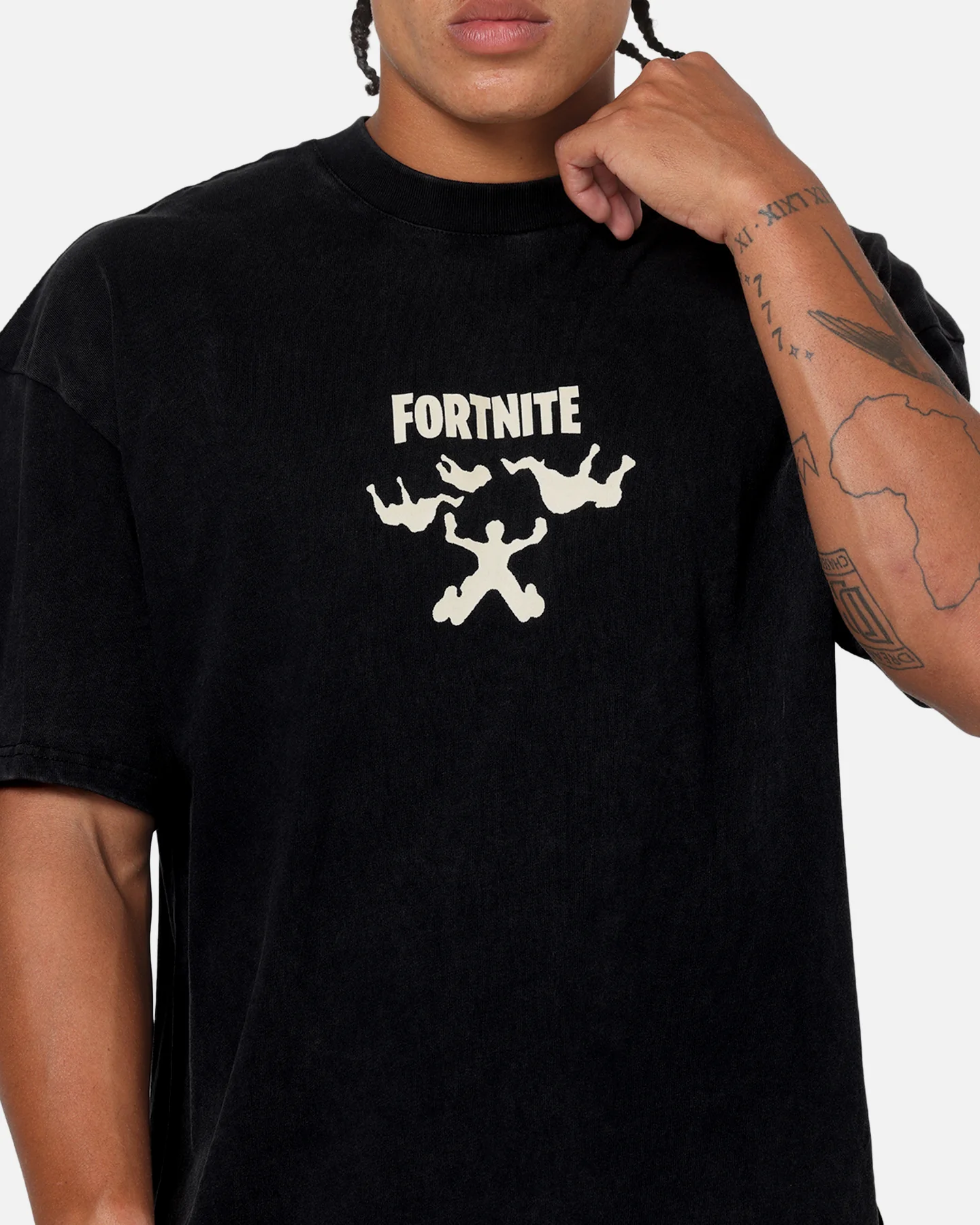 73Studio X Fortnite Where We Droppin T-Shirt Black Acidwash - Image 8