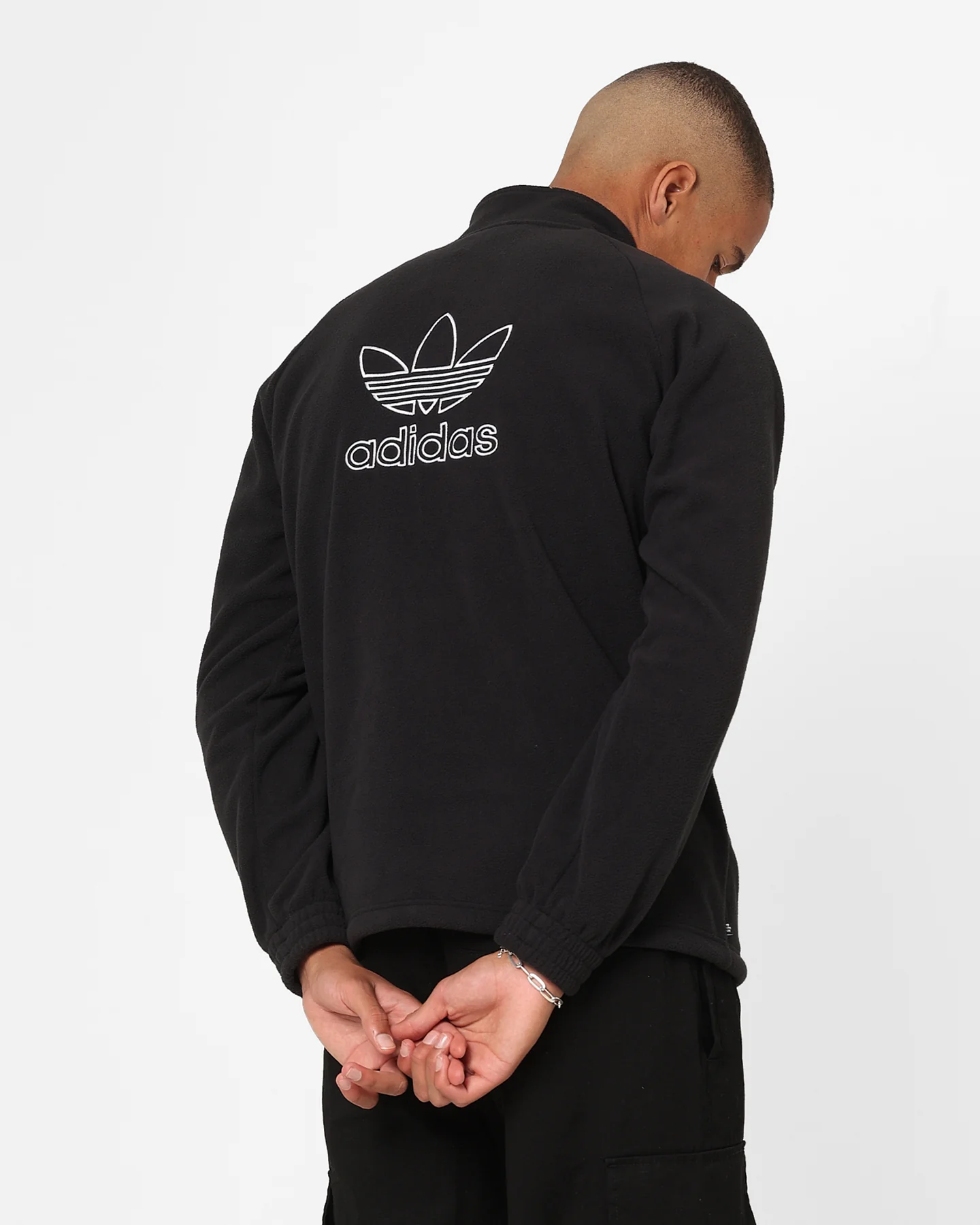 Adidas Adicolour Trefoil Teddy Fleece Jacket Black - Image 2