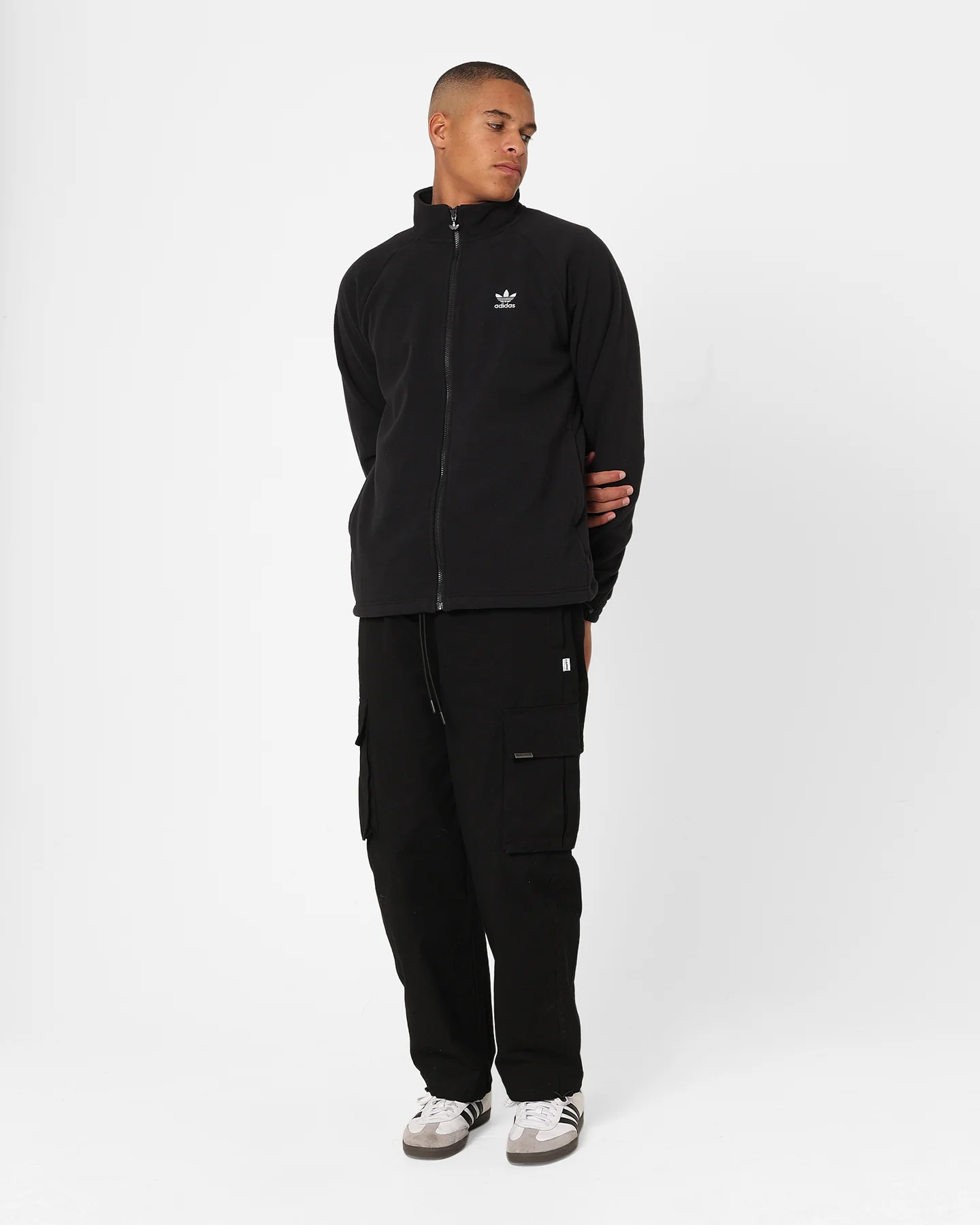 Adidas Adicolour Trefoil Teddy Fleece Jacket Black - Image 3