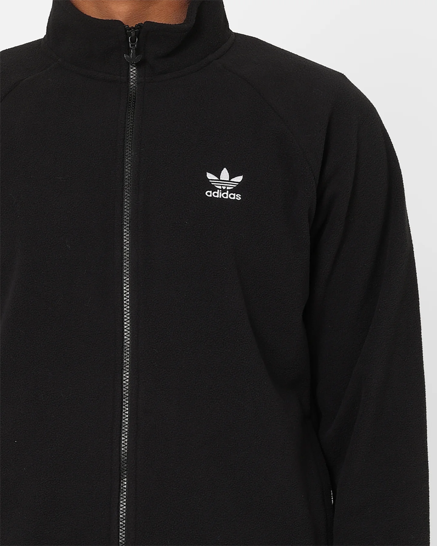 Adidas Adicolour Trefoil Teddy Fleece Jacket Black - Image 4