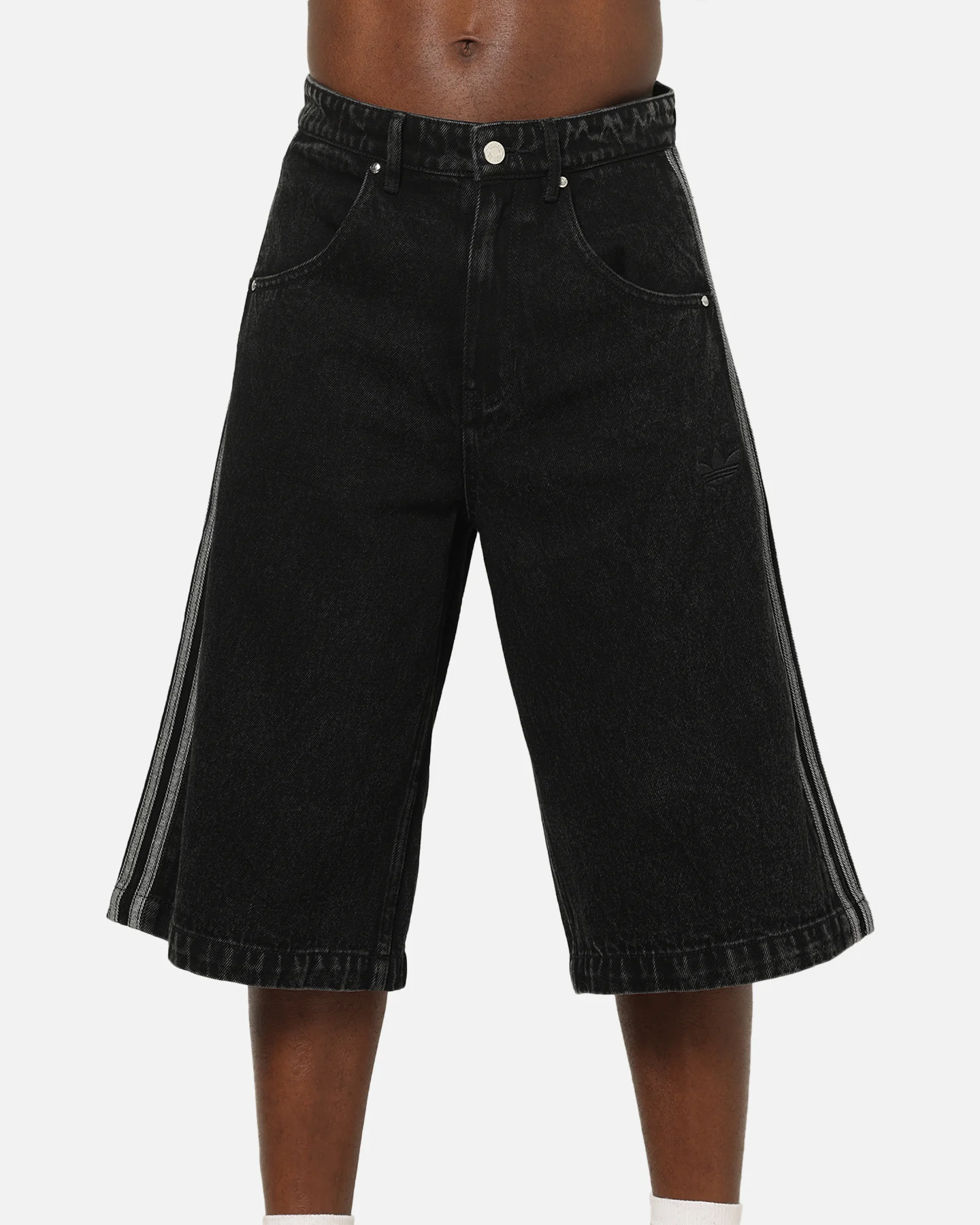 Adidas Firebird Denim Shorts Black Denim - Image 7