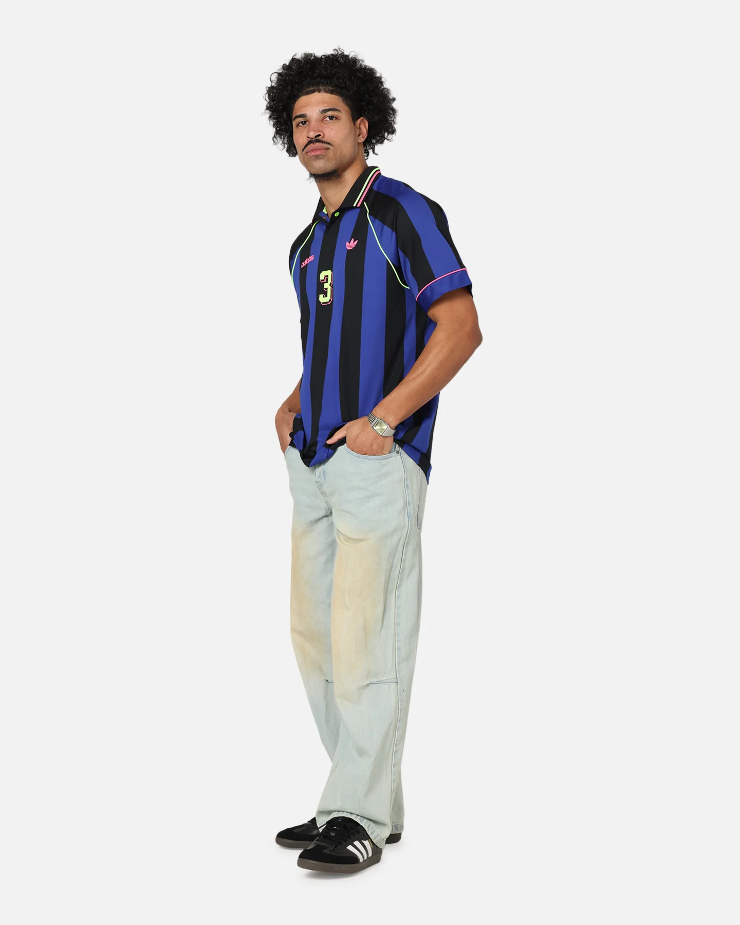 Adidas Jacquard Jersey Blue/Black - Image 3