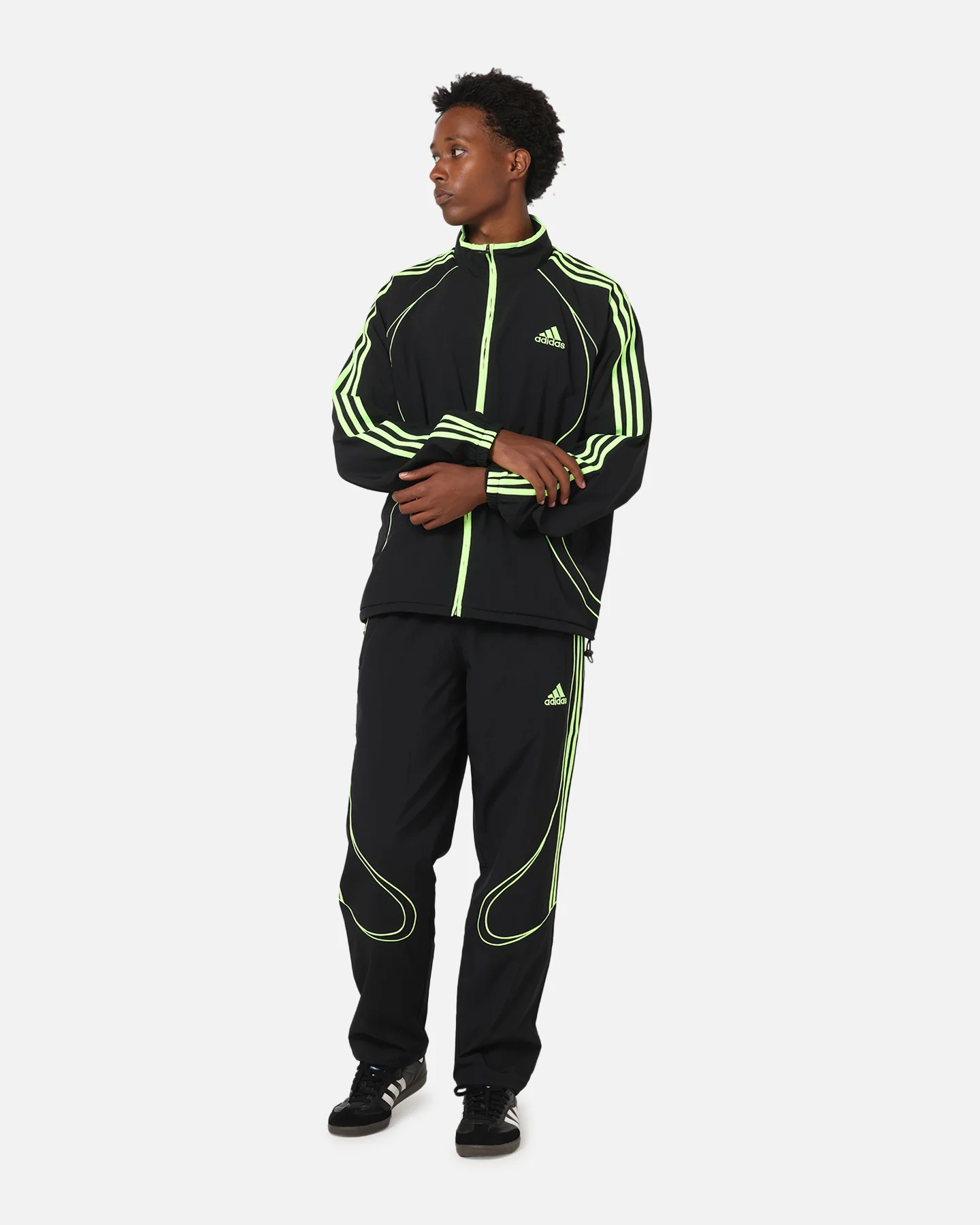 Adidas Teamgeist Adicolor Track Jacket Black/Green - Image 2