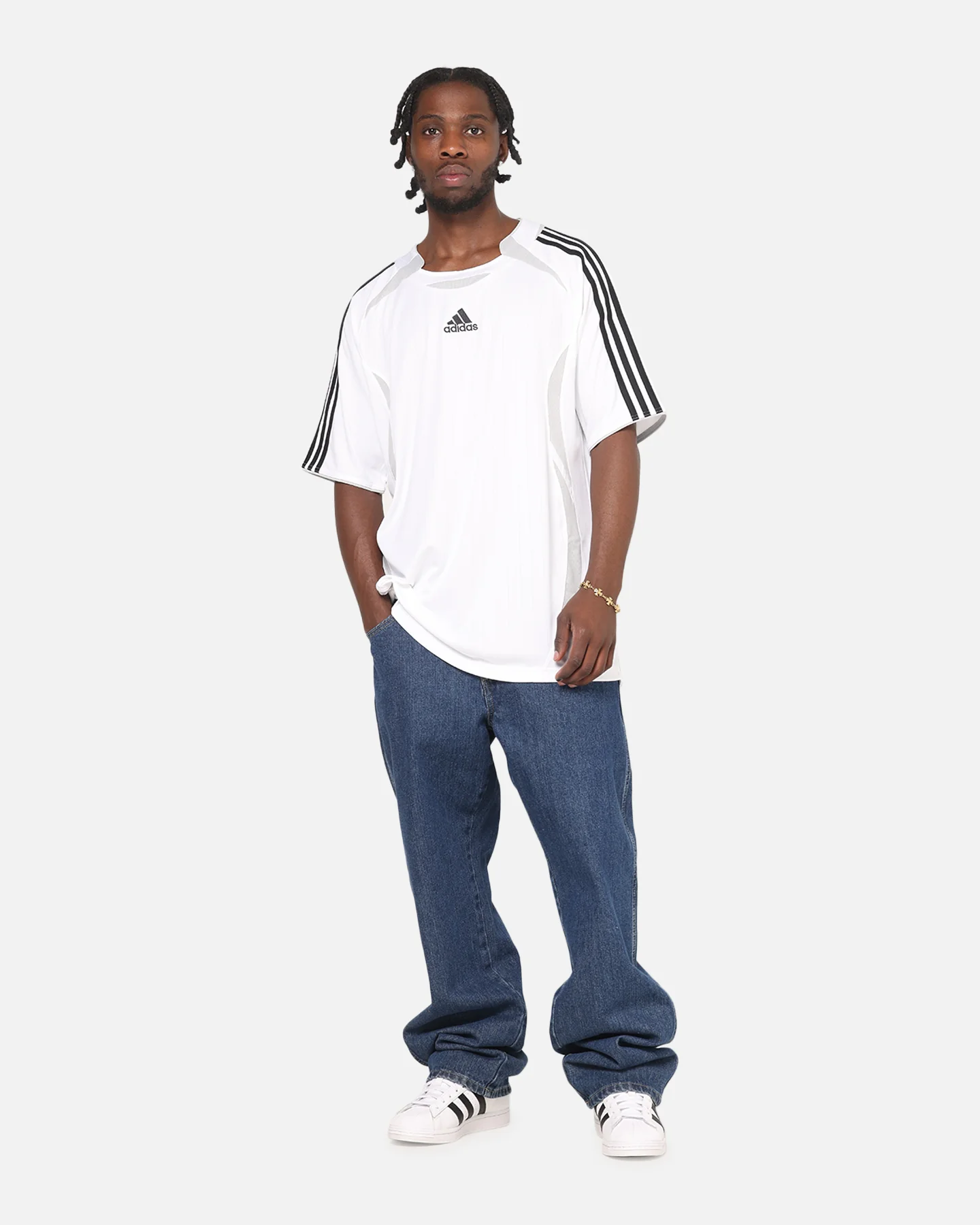 Adidas Teamgeist T-Shirt White/Black - Image 2