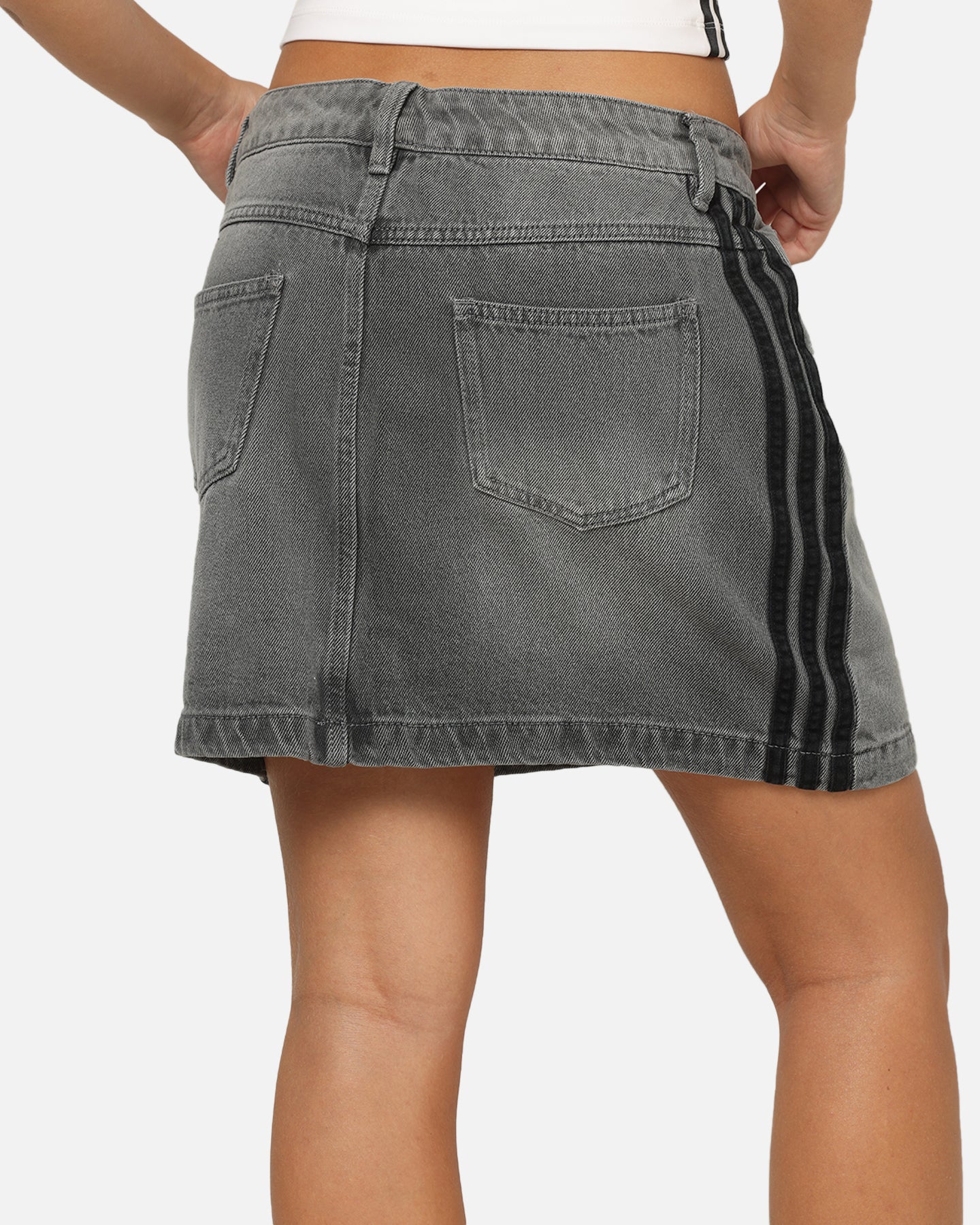 Adidas Women's Denim Mini Skirt Washed Grey - Image 4
