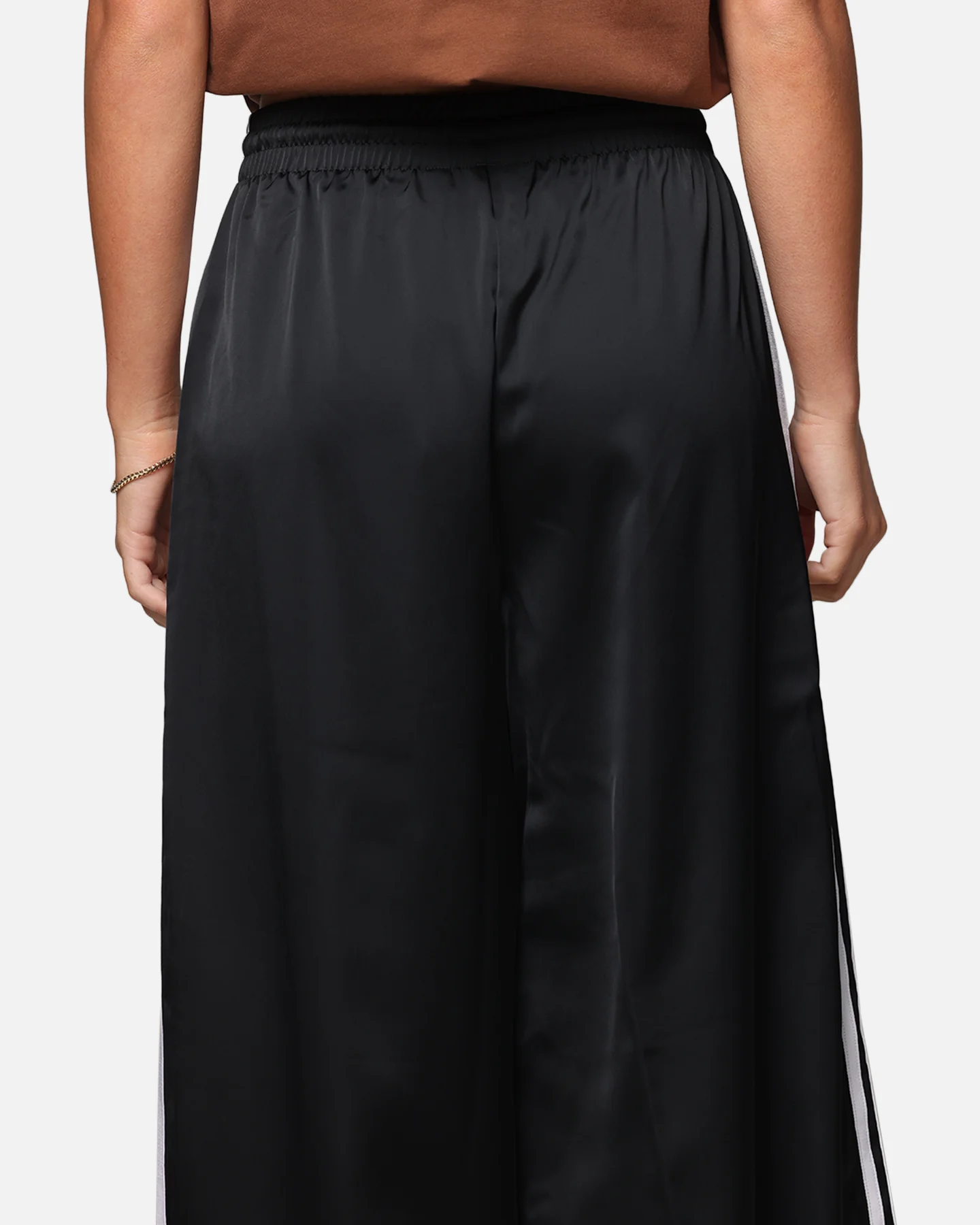 Adidas Women's Satin Wide Leg Pants Black - Image 8
