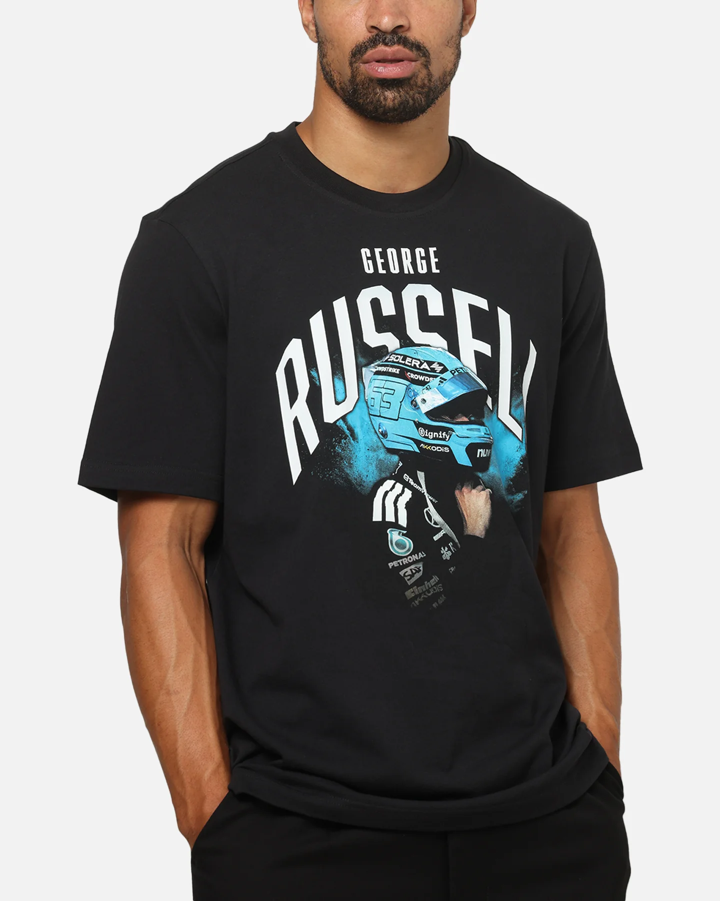 Adidas X Mercedes - AMG Petronas Formula 1 Team George Russell Graphic T-Shirt Black - Image 7
