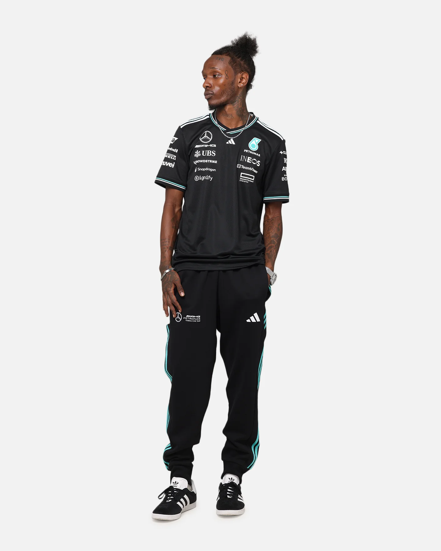 adidas x Mercedes-AMG PETRONAS Formula One F1 2025 Authentic Drive T-Shirt Black - Image 3