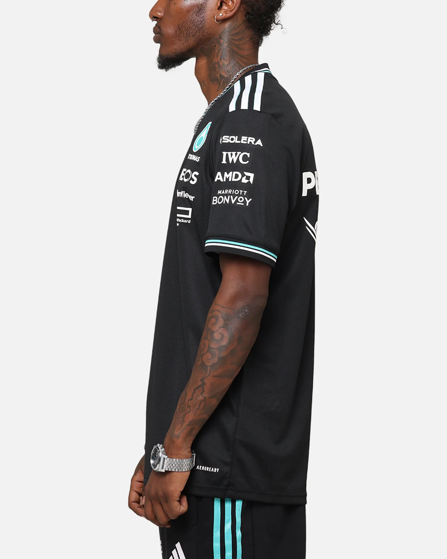 adidas x Mercedes-AMG PETRONAS Formula One F1 2025 Authentic Drive T-Shirt Black - Image 6
