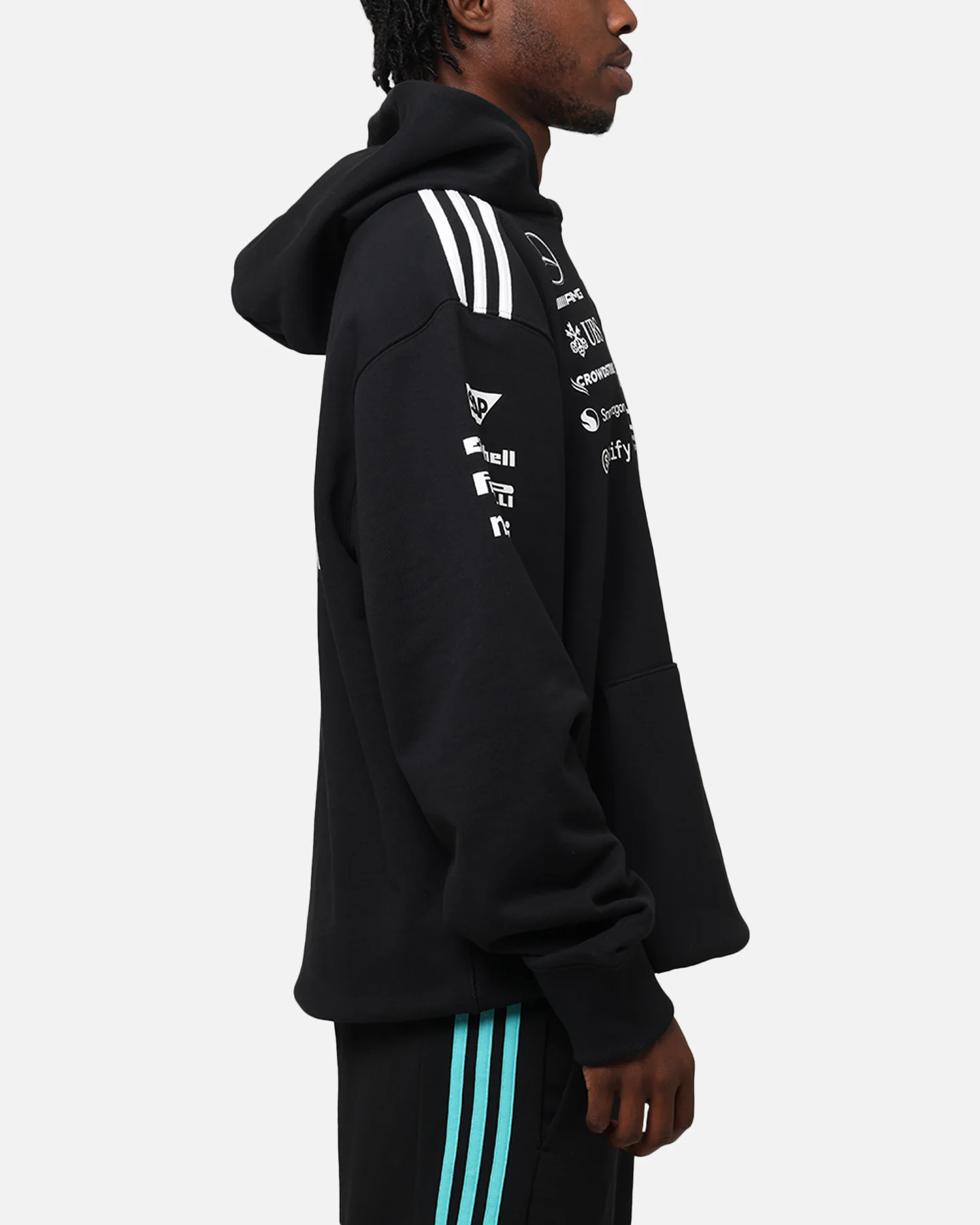 adidas x Mercedes-AMG PETRONAS Formula One F1 2025 Team Hoodie Black/White - Image 5