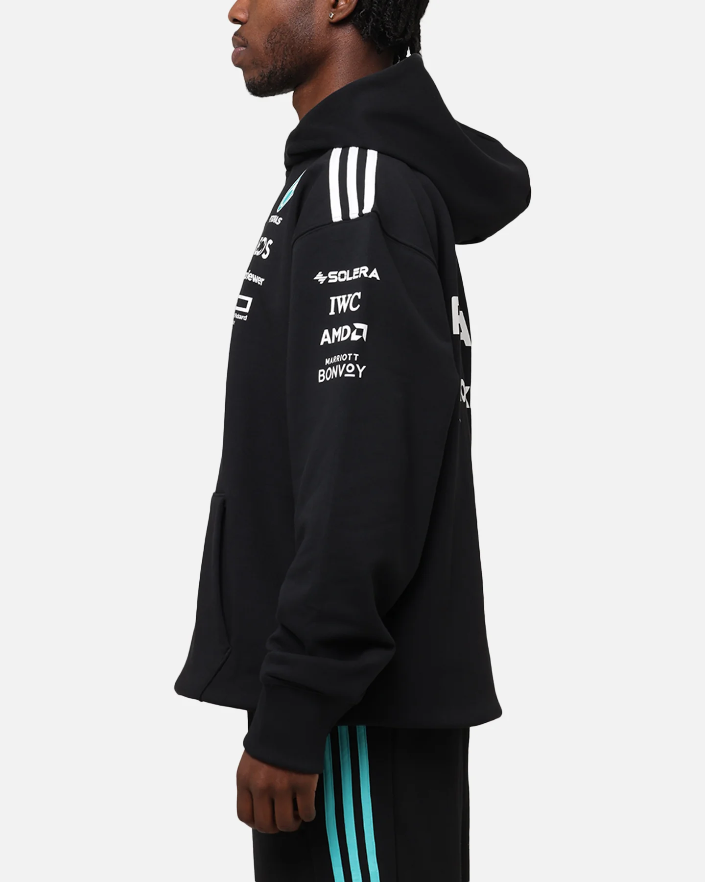 adidas x Mercedes-AMG PETRONAS Formula One F1 2025 Team Hoodie Black/White - Image 6