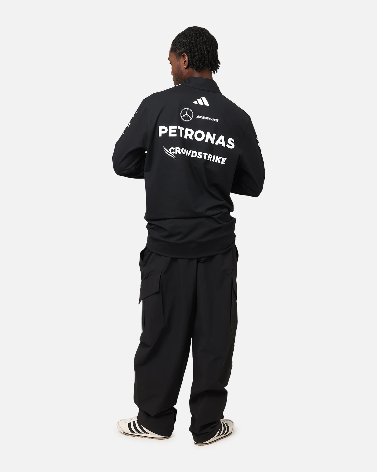 adidas x Mercedes-AMG PETRONAS Formula One F1 2025 Team Quarter Zip Jacket Black/White - Image 4