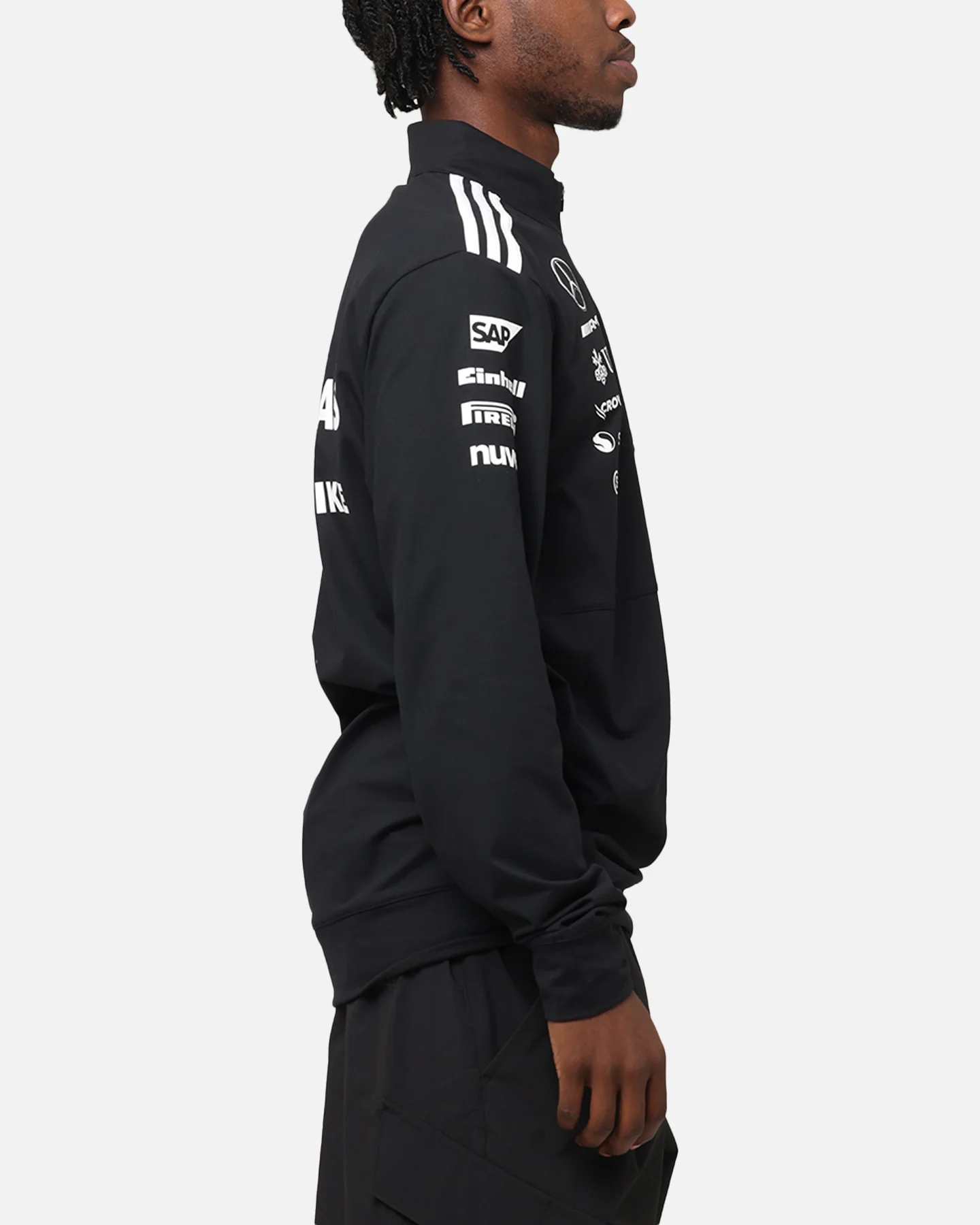 adidas x Mercedes-AMG PETRONAS Formula One F1 2025 Team Quarter Zip Jacket Black/White - Image 5