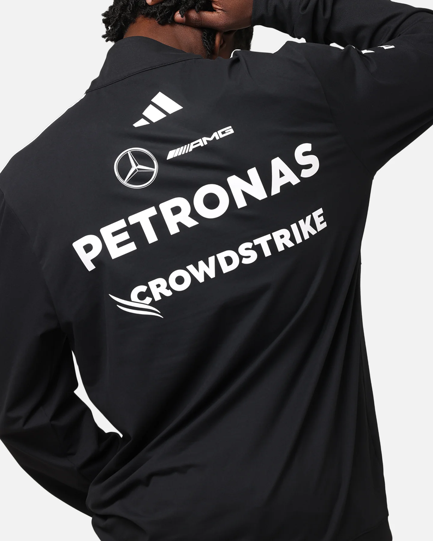 adidas x Mercedes-AMG PETRONAS Formula One F1 2025 Team Quarter Zip Jacket Black/White - Image 8