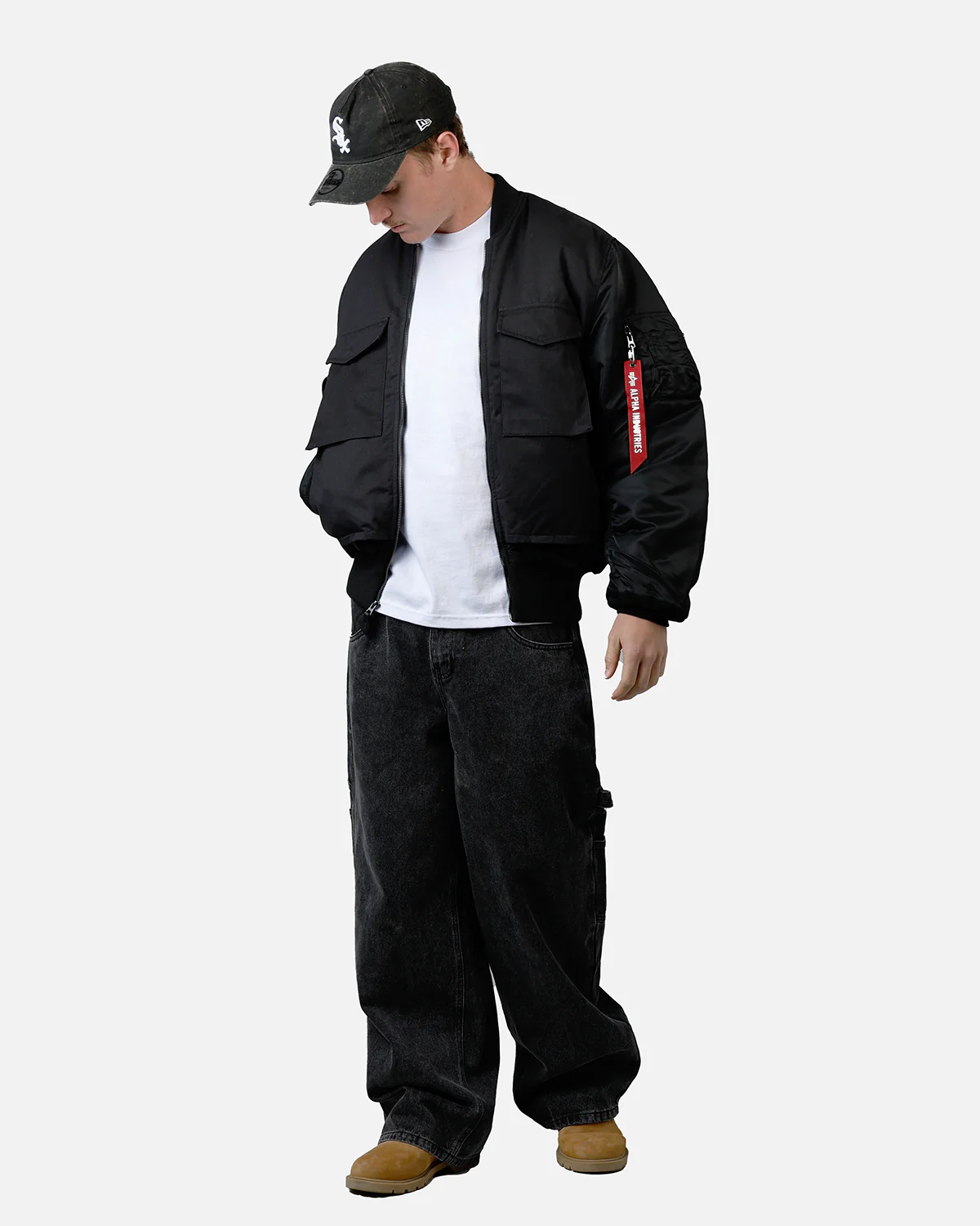 Alpha Industries MA-1 Mixed Cotton Jacket Black - Image 3