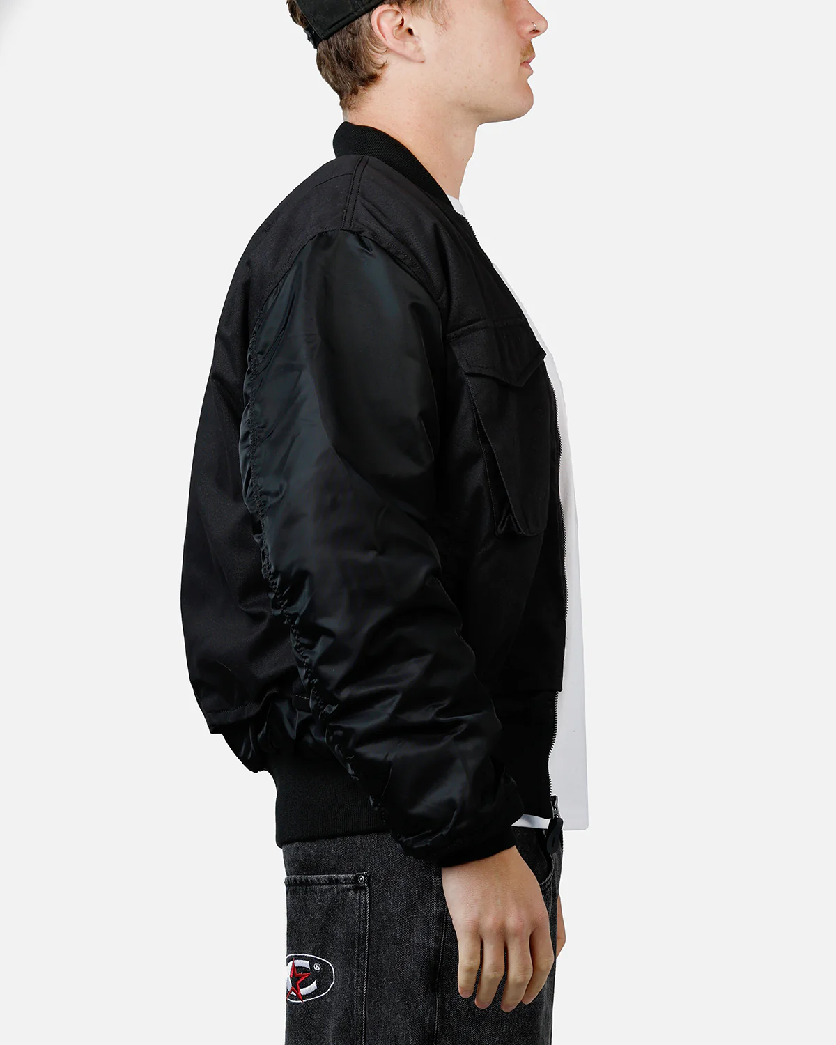 Alpha Industries MA-1 Mixed Cotton Jacket Black - Image 4