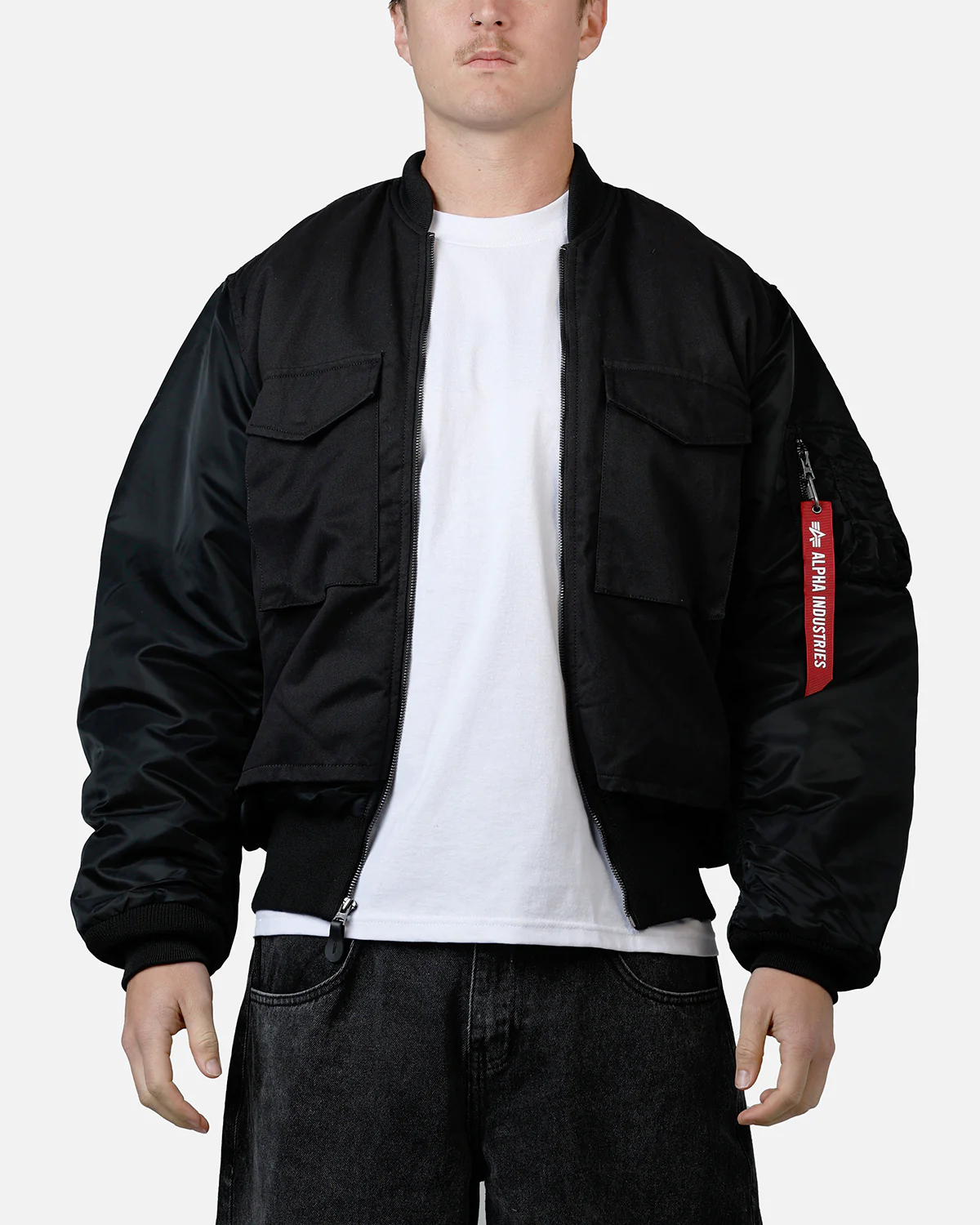 Alpha Industries MA-1 Mixed Cotton Jacket Black - Image 6