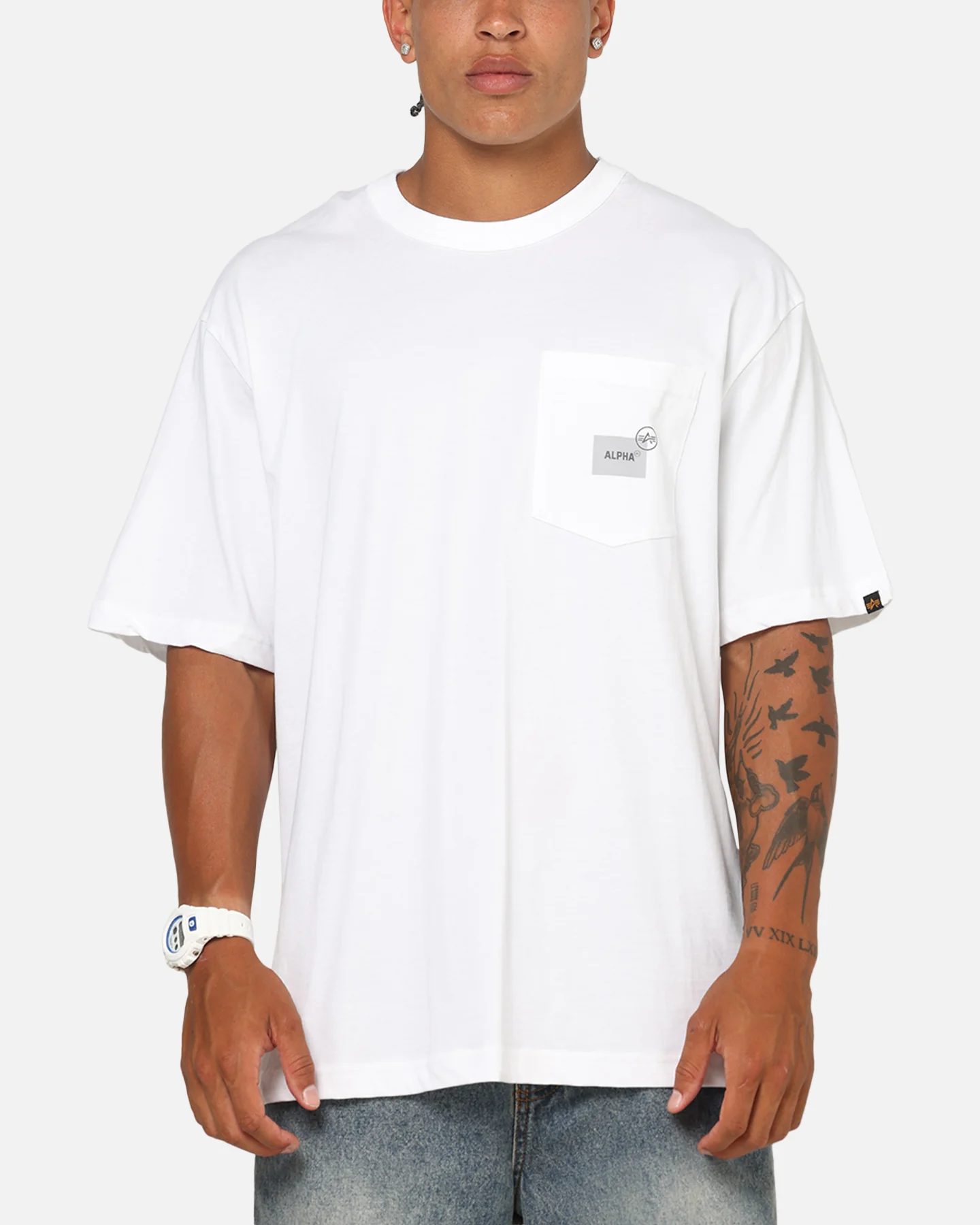 Alpha Industries Uniform Pocket A.I T-Shirt White - Image 2