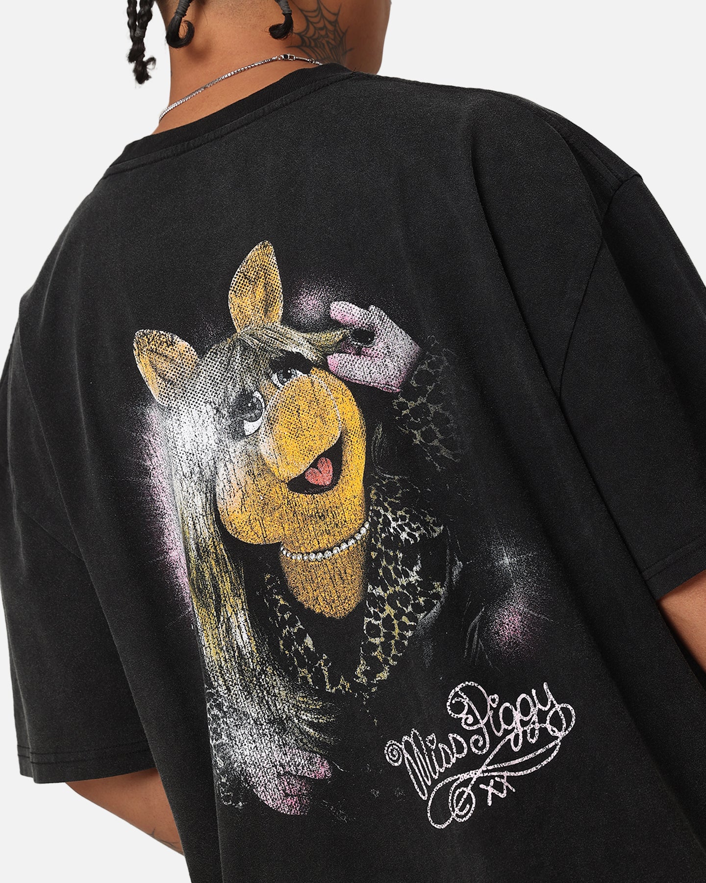 American Thrift Disney The Muppets Miss Piggy Heavy T-Shirt Vintage Black - Image 7