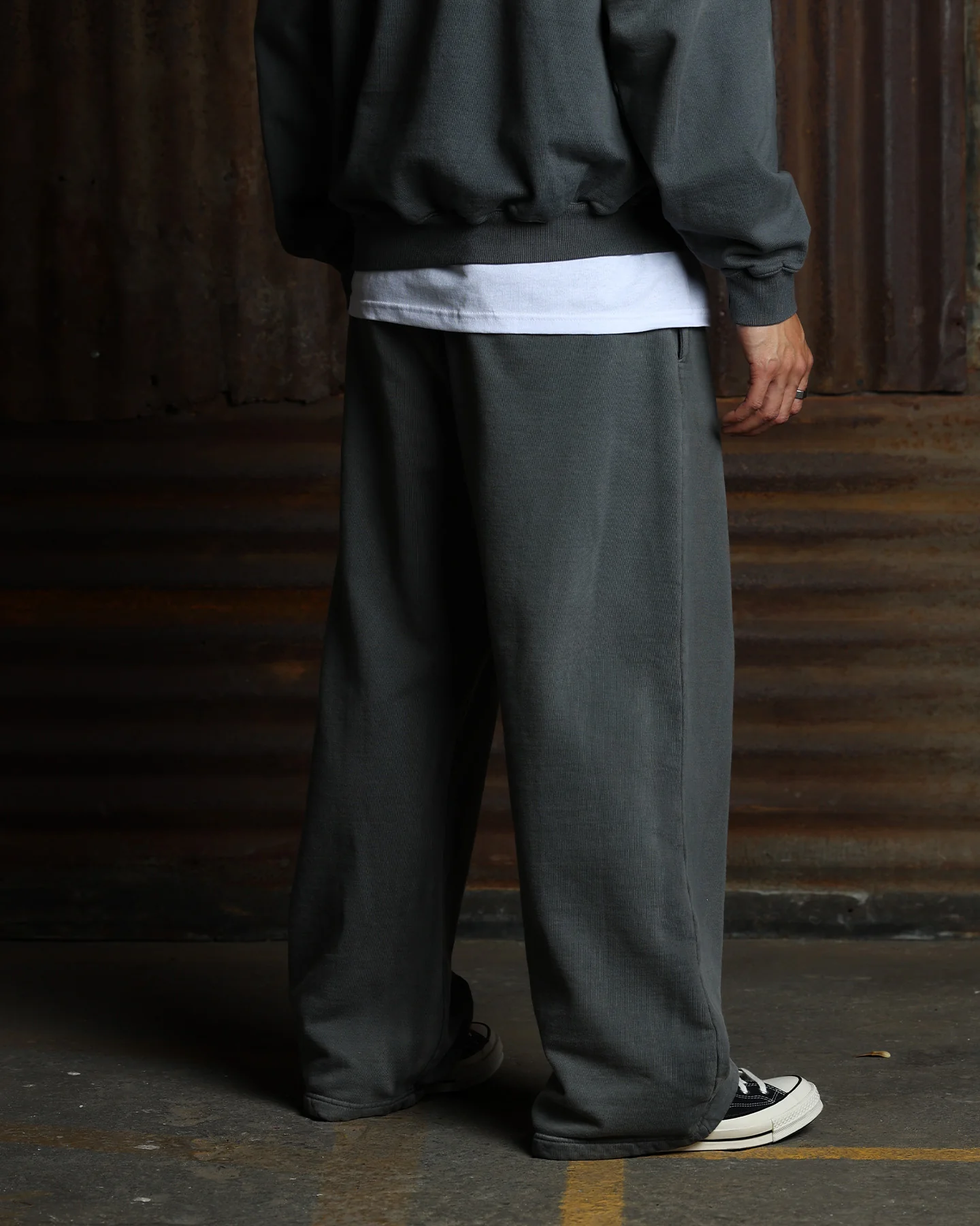 American Thrift Wide Leg Pants Washed Charcoal - Image 3