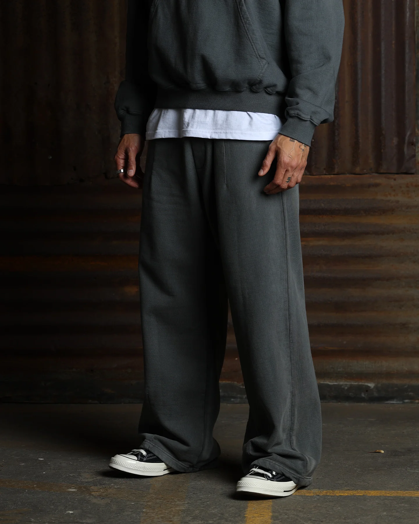 American Thrift Wide Leg Pants Washed Charcoal - Image 4