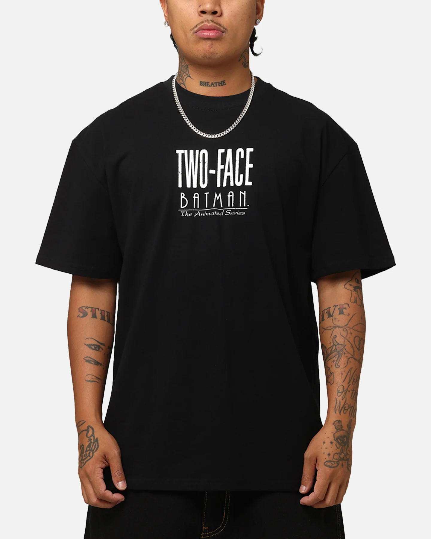 American Thrift X DC Batman Two Face Heavy T-Shirt Black - Image 2