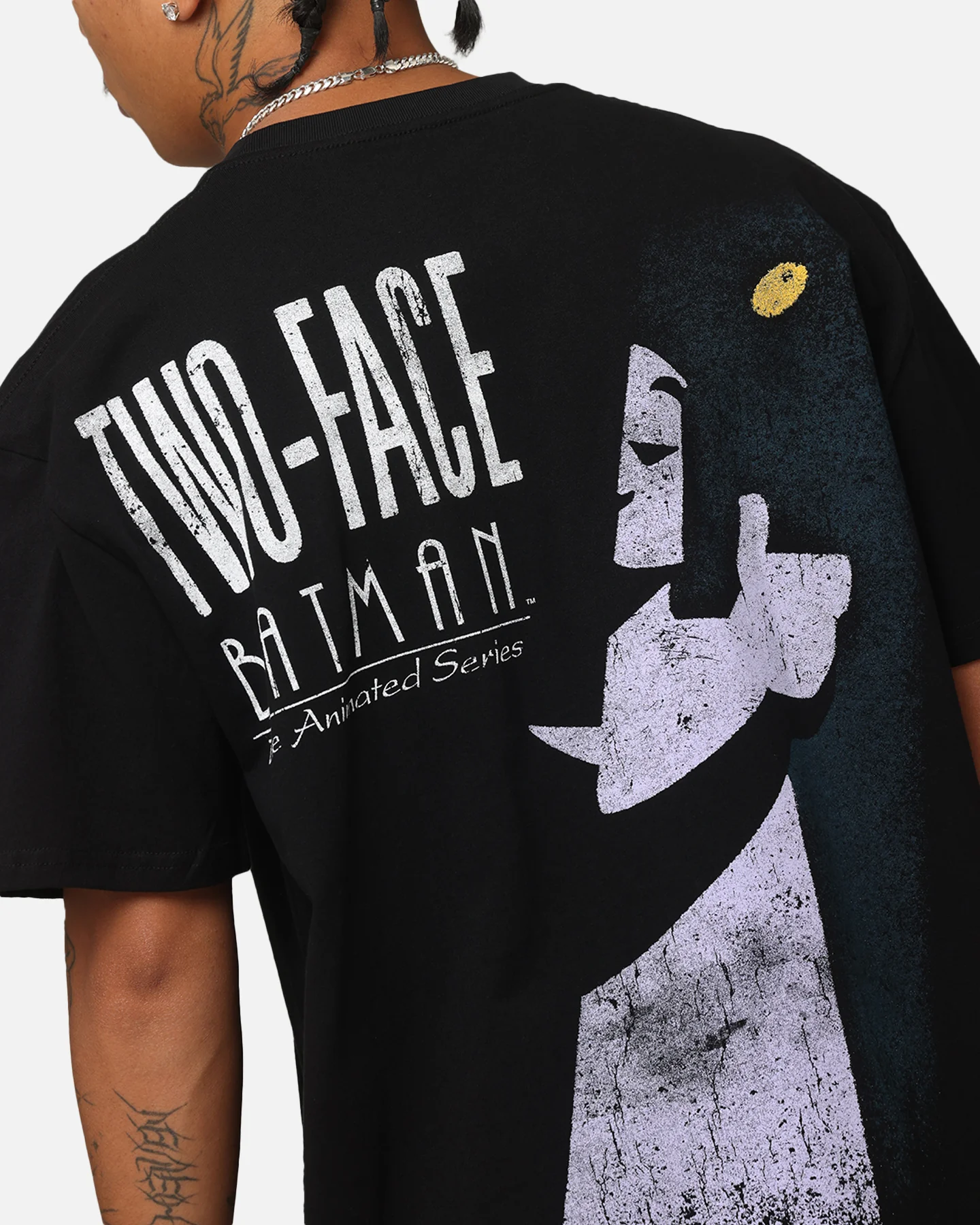 American Thrift X DC Batman Two Face Heavy T-Shirt Black - Image 7