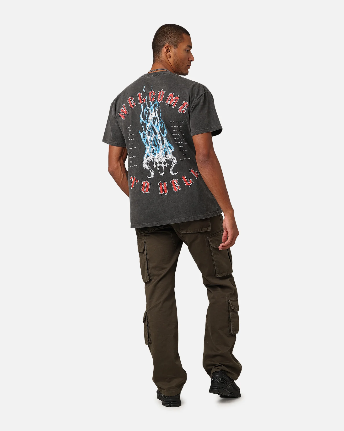 American Thrift X Lord Of The Rings The Balrog Heavyweight T-Shirt Black Wash - Image 4