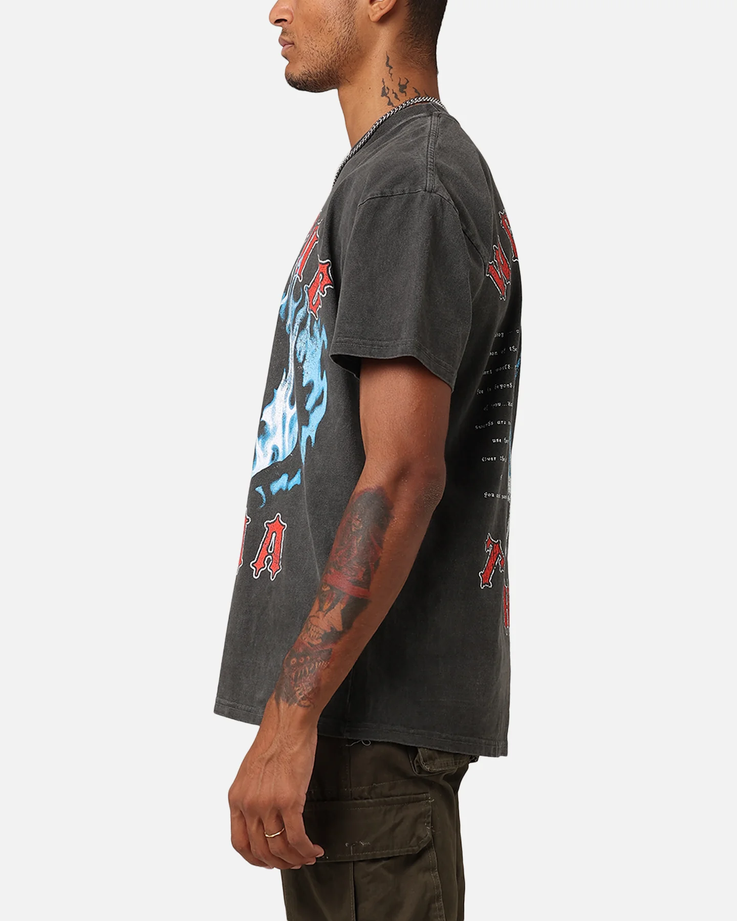 American Thrift X Lord Of The Rings The Balrog Heavyweight T-Shirt Black Wash - Image 6