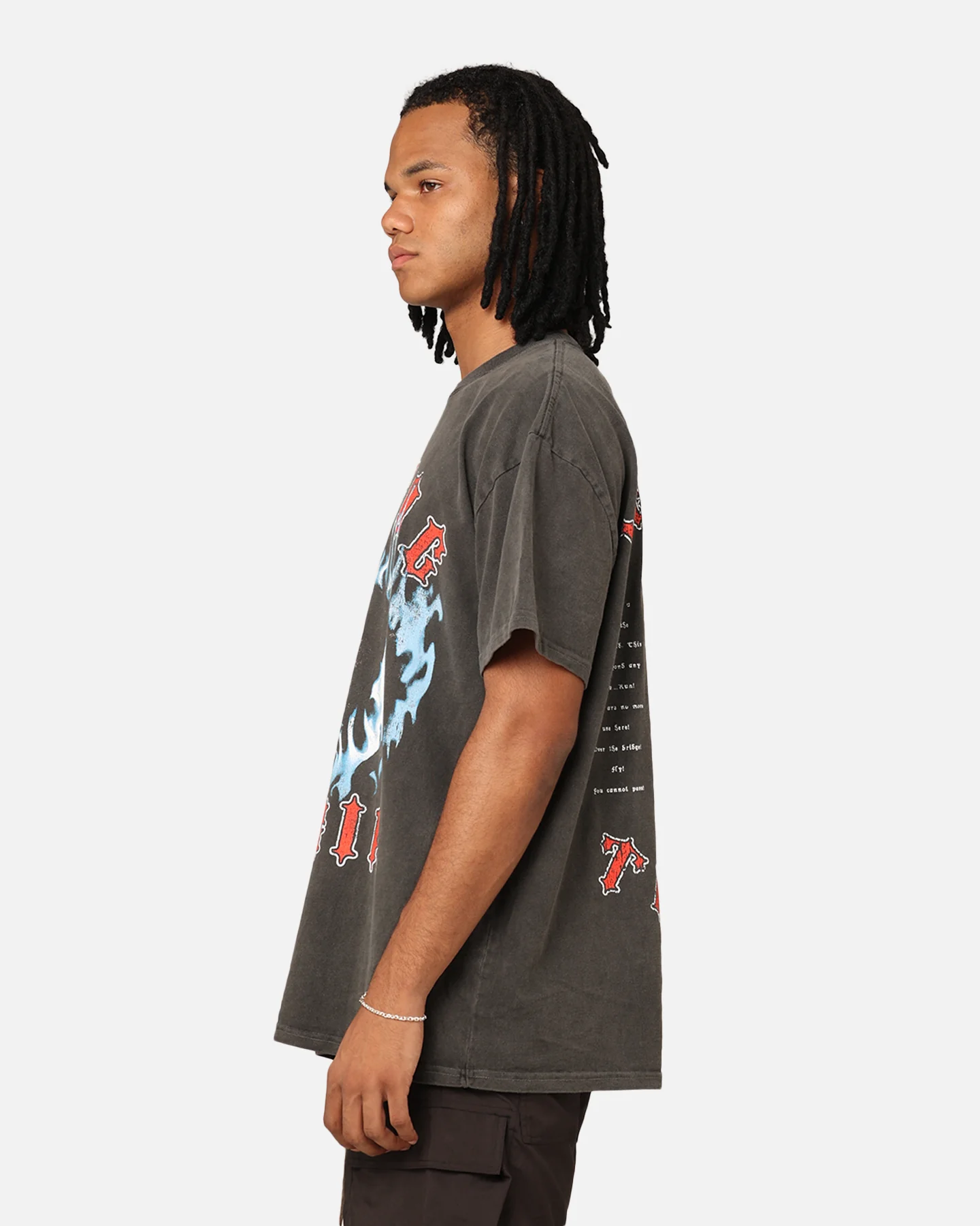 American Thrift X Lord Of The Rings The Balrog Heavyweight T-Shirt Black Wash - Image 7