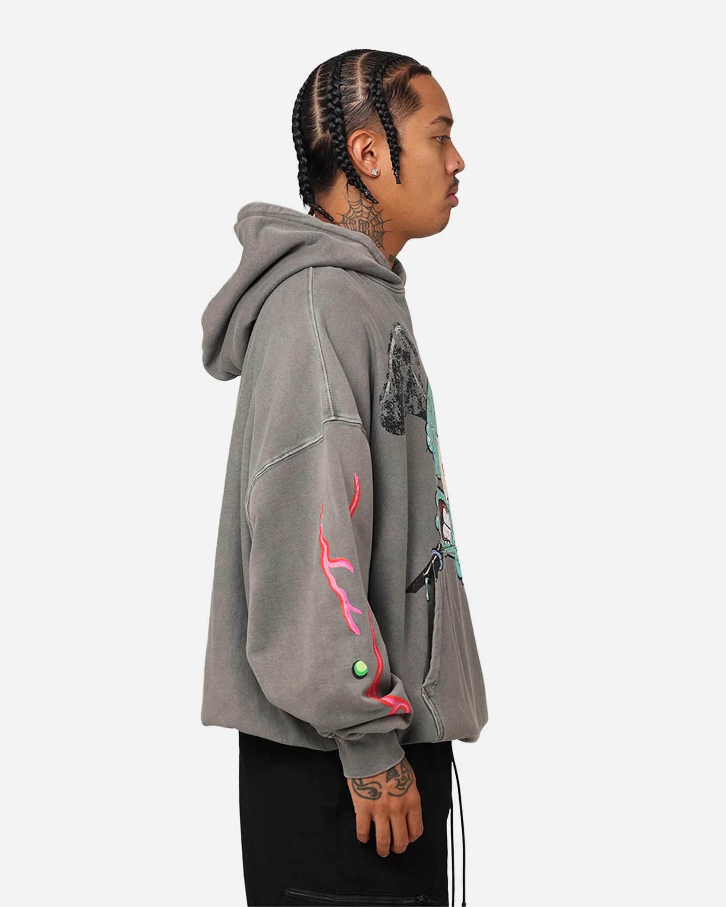 American Thrift X Spongebob Squarepants Squidward Hoodie Washed Charcoal - Image 5